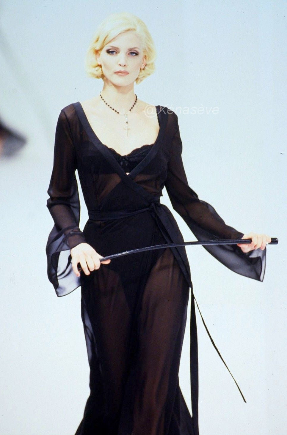 Dolce & Gabbana Fall 1995 Chiffon Tie Up Dress Jacket