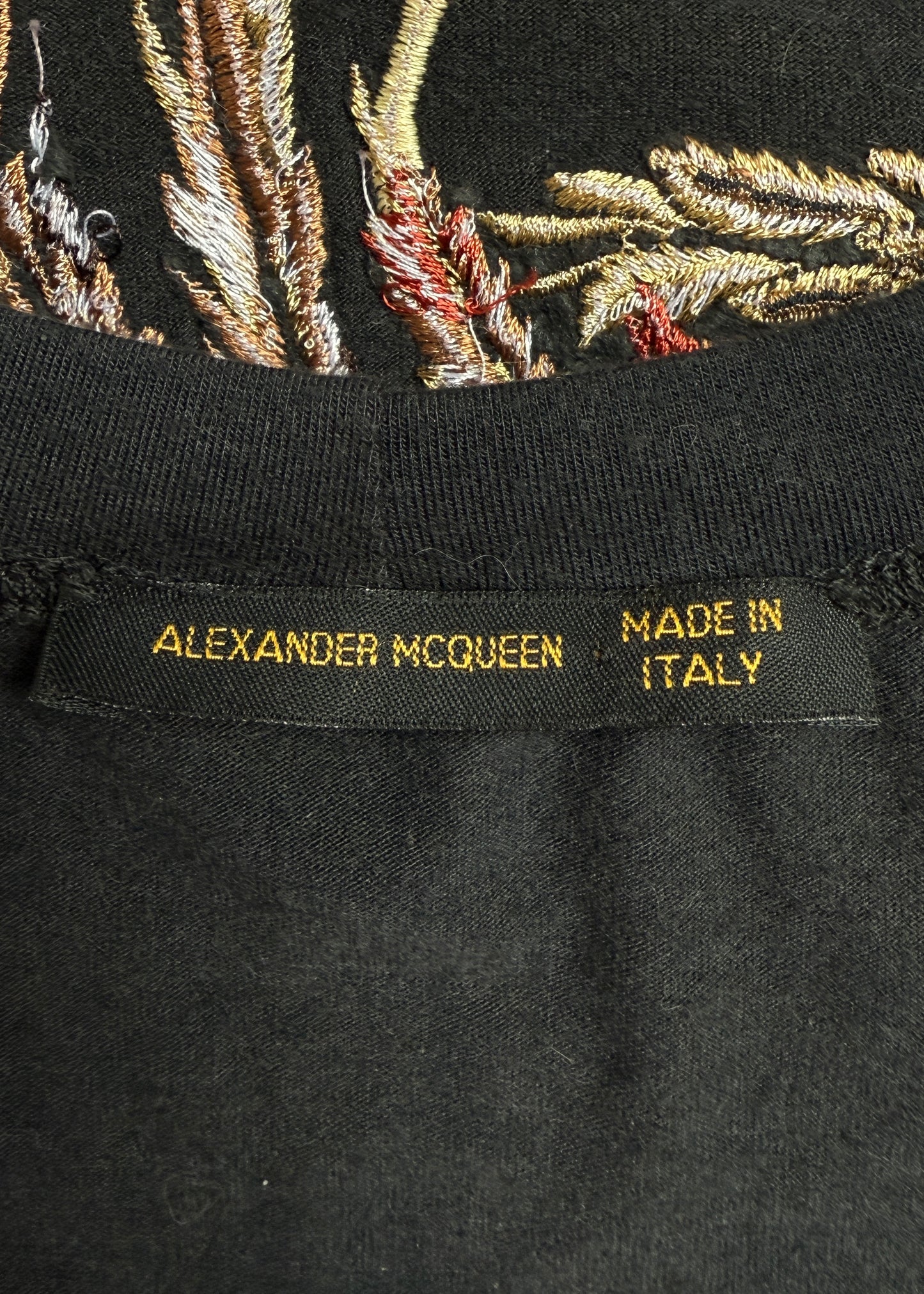 Alexander McQueen Fall 2000 Embroidered Pheasant Black Top
