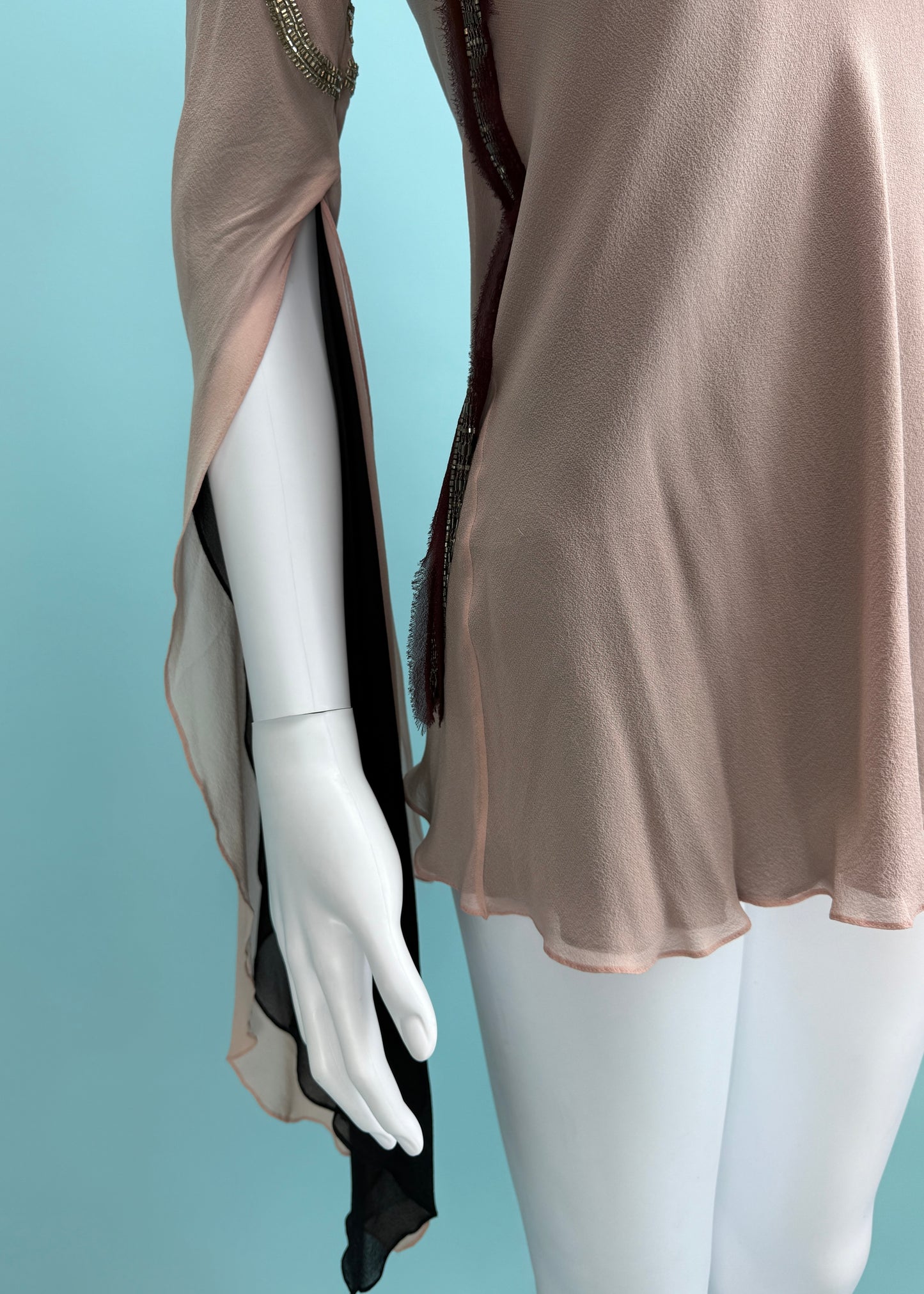 Chloé Fall 2002 Runway Pink Silk Embellished Top