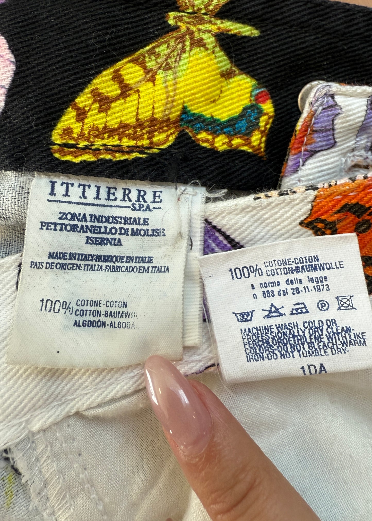 Versace Spring 1995 Butterfly Print Denim Jacket & Jeans Set