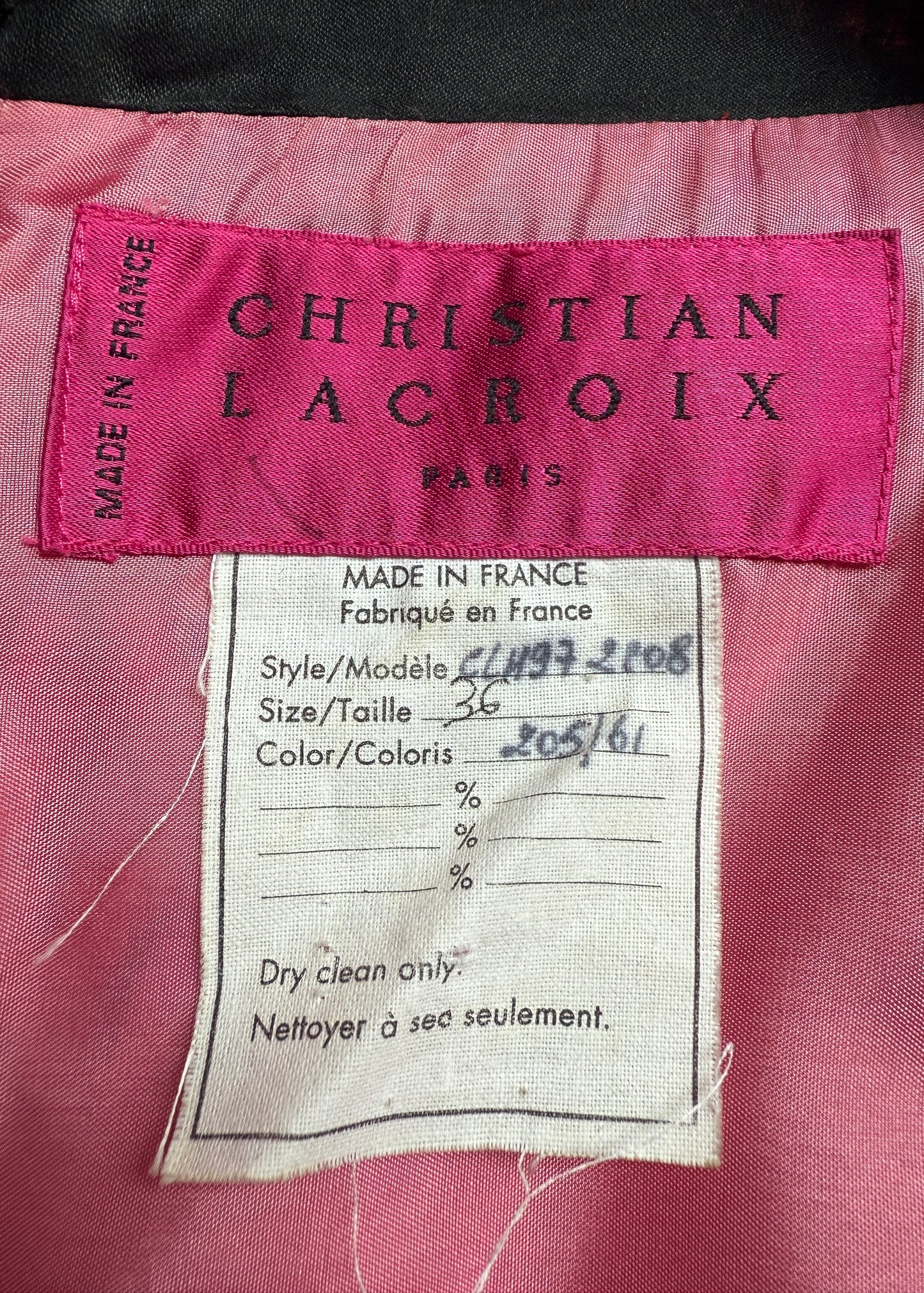 Christian Lacroix Fall 1997 Runway Pink Floral Silk Gown