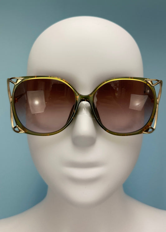 Dior 1980’s Green & Gold Fleck Sunglasses