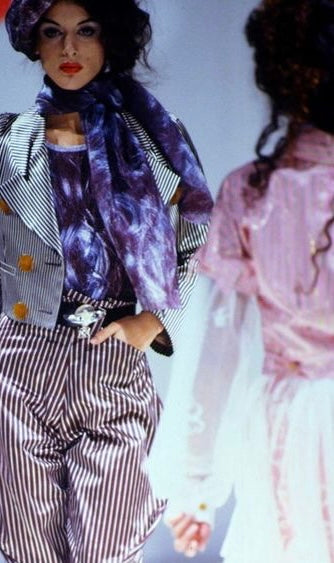 Vivienne Westwood Spring 1992 Pink Satin Striped Jacket Top