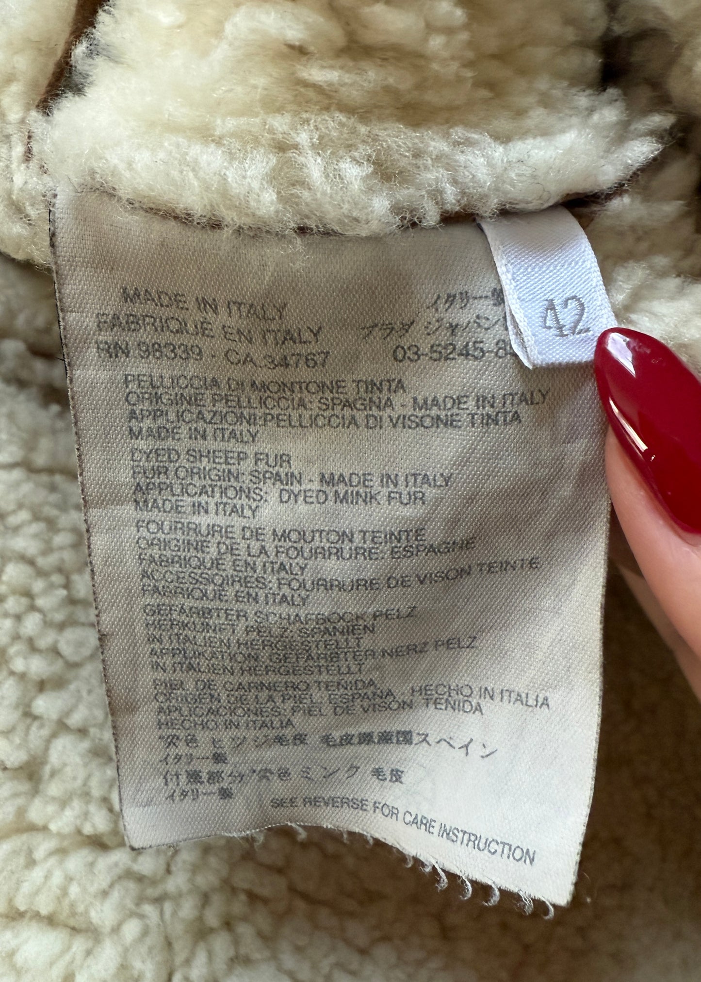 Prada Fall 2004 Runway Shearling & Mink Trim Crystal Embellished Coat