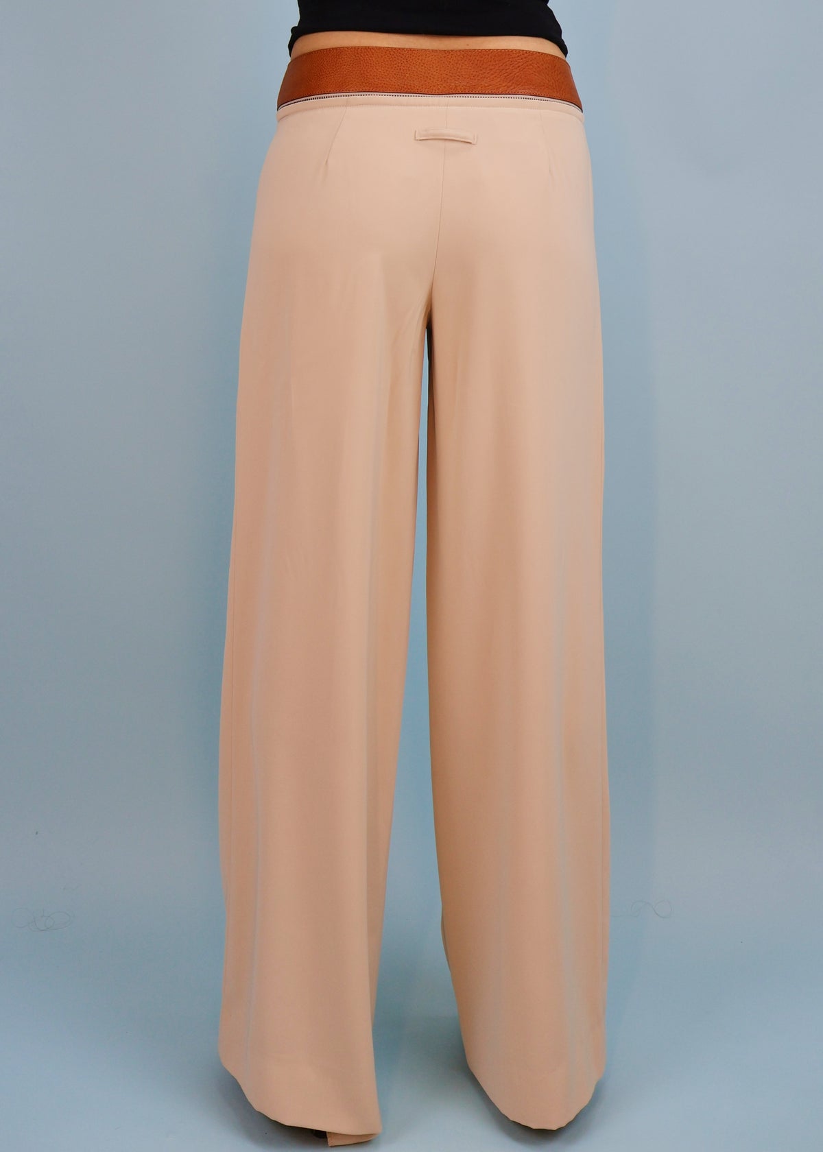 Jean Paul Gaultier Beige Detachable Leather Belt Waistband Pants