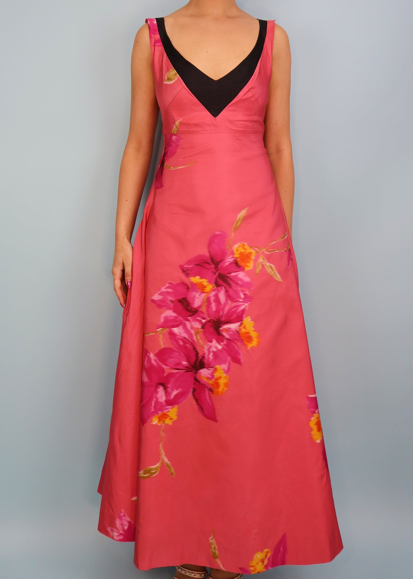 Christian Lacroix Fall 1997 Runway Pink Floral Silk Gown