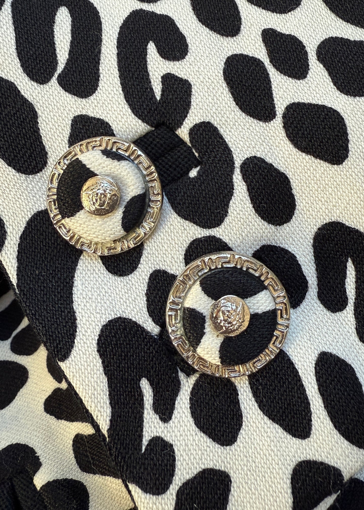 Versace Spring 1996 Black & White Leopard Print Jacket