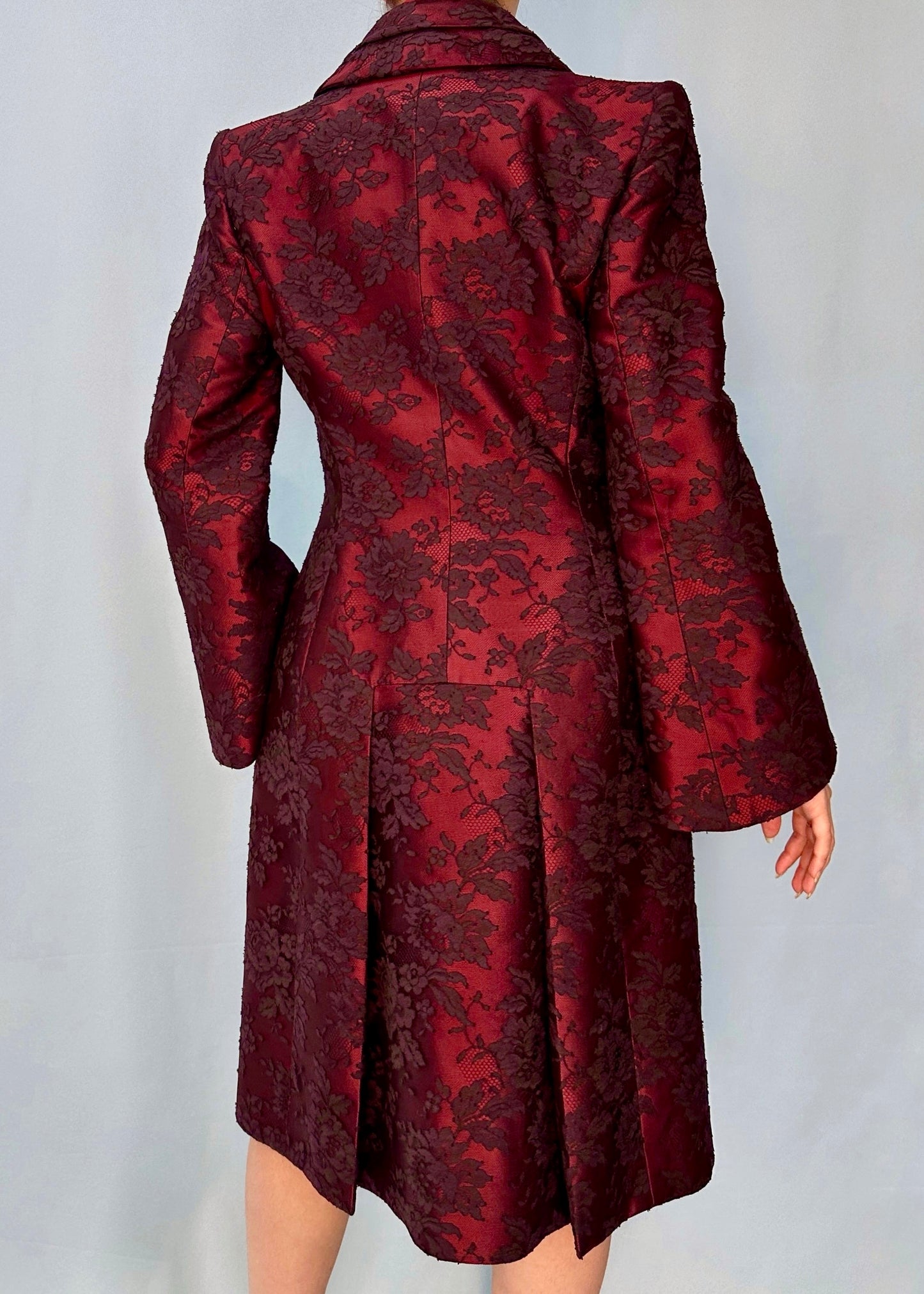 Givenchy Couture by Alexander McQueen Pre-Fall 1998 Red Silk Lace Jacket
