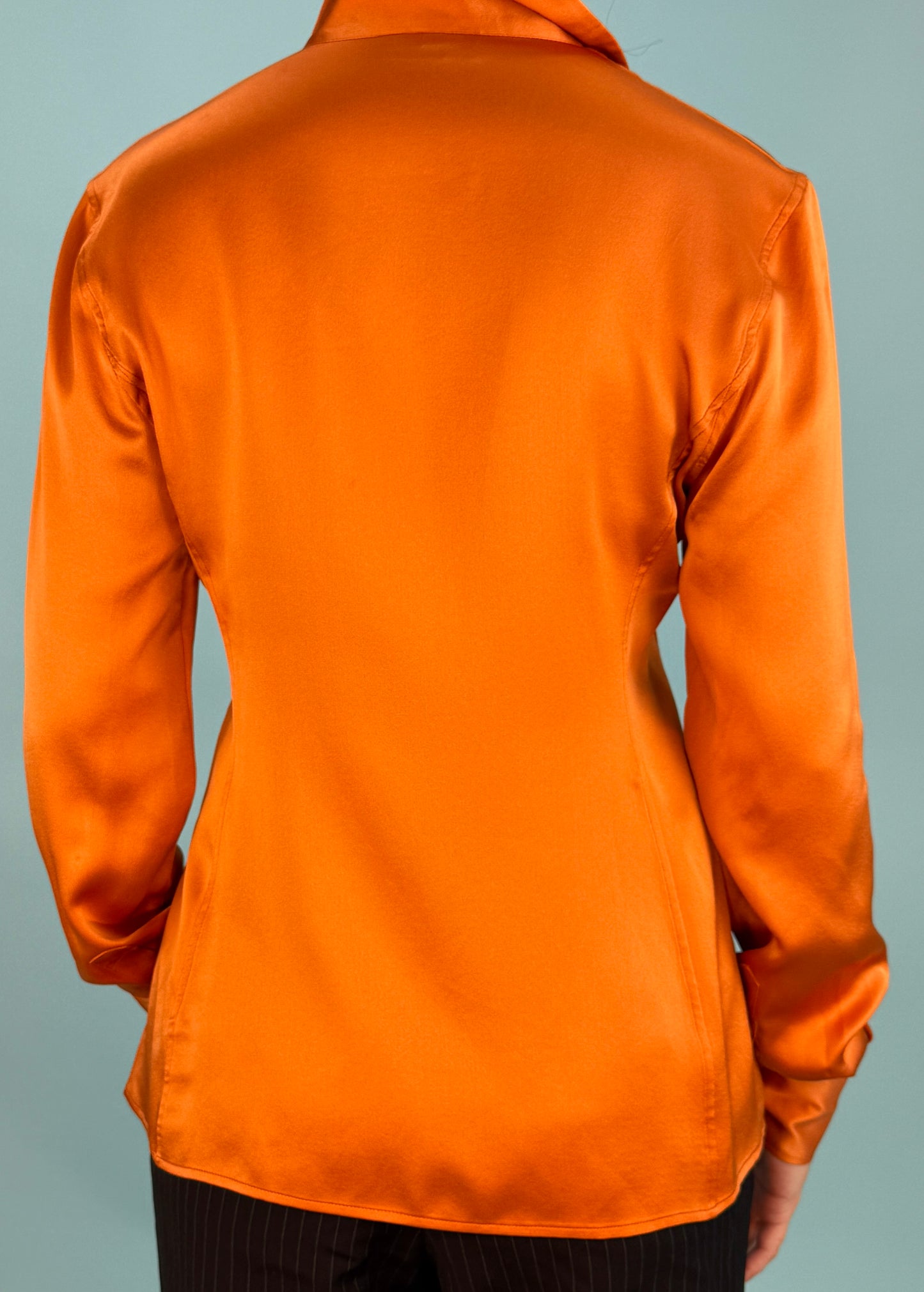 Gucci Fall 1995 Runway Orange Silk Shirt
