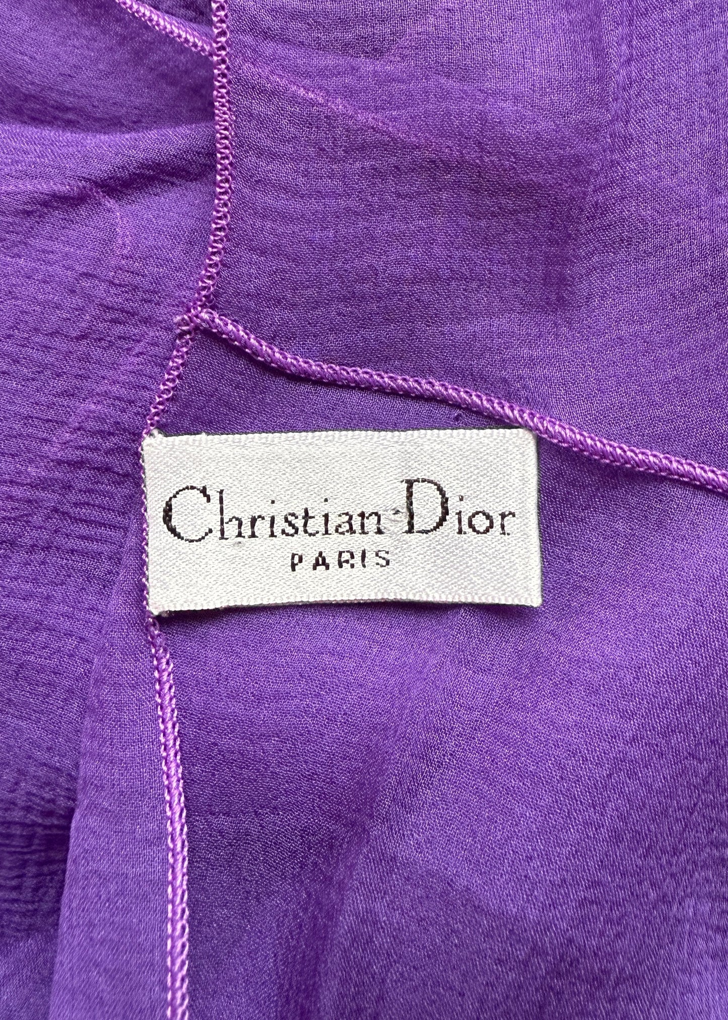 Dior Spring 2010 Purple Silk Chiffon & Lace Dress with Silk Shawl