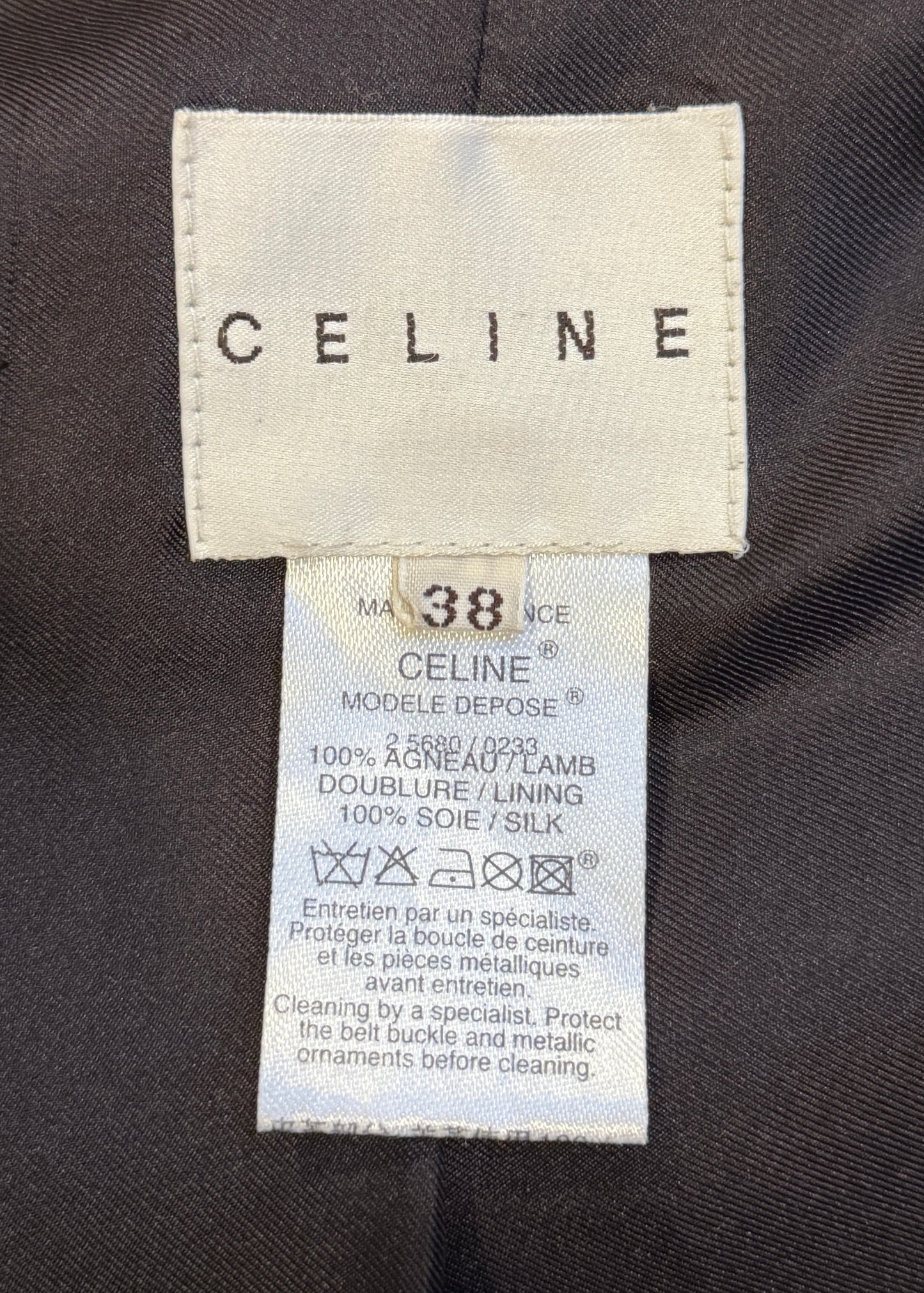 Celine Fall 2006 Runway Black Leather Belted Double Way Zip Jacket
