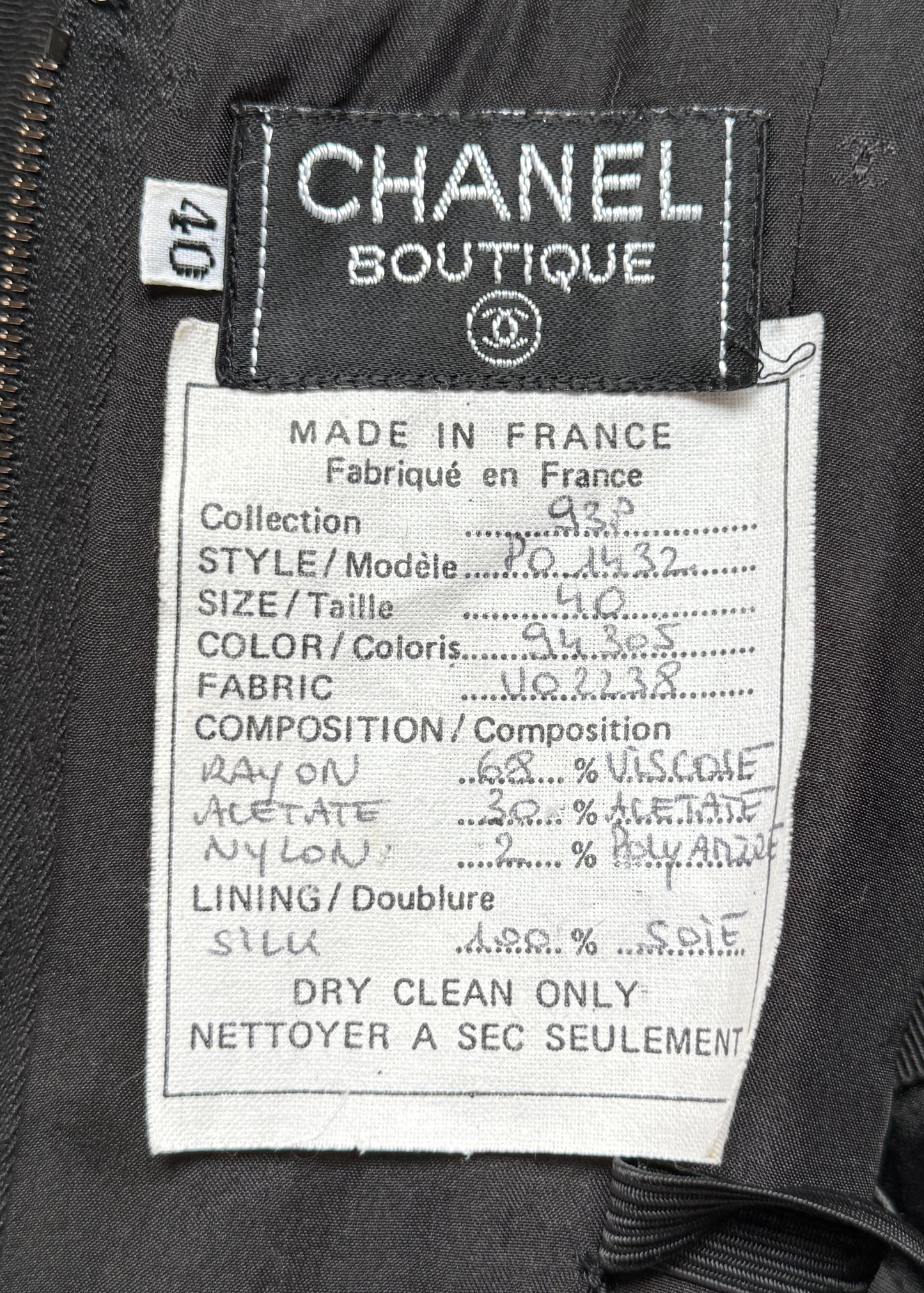 Chanel Spring 1993 Runway Black Bow Corset Top