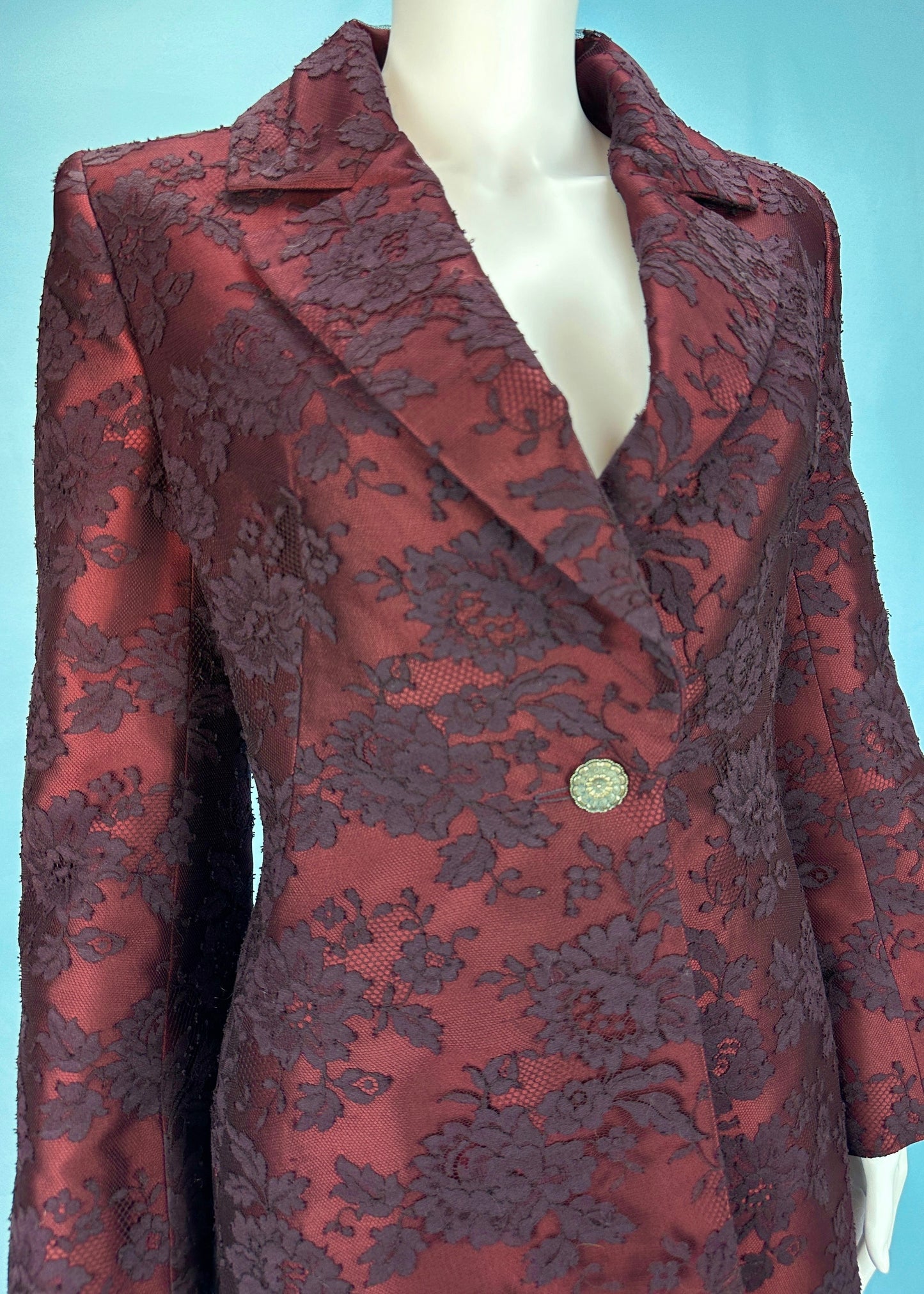 Givenchy Couture by Alexander McQueen Pre-Fall 1998 Red Silk Lace Jacket