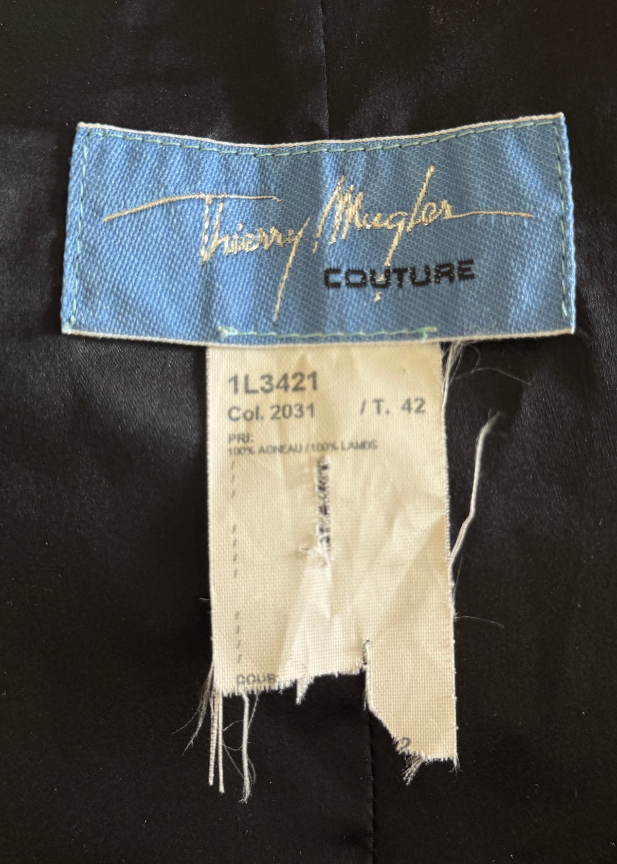 Thierry Mugler Fall 2002 Black & Silver Leather Jacket