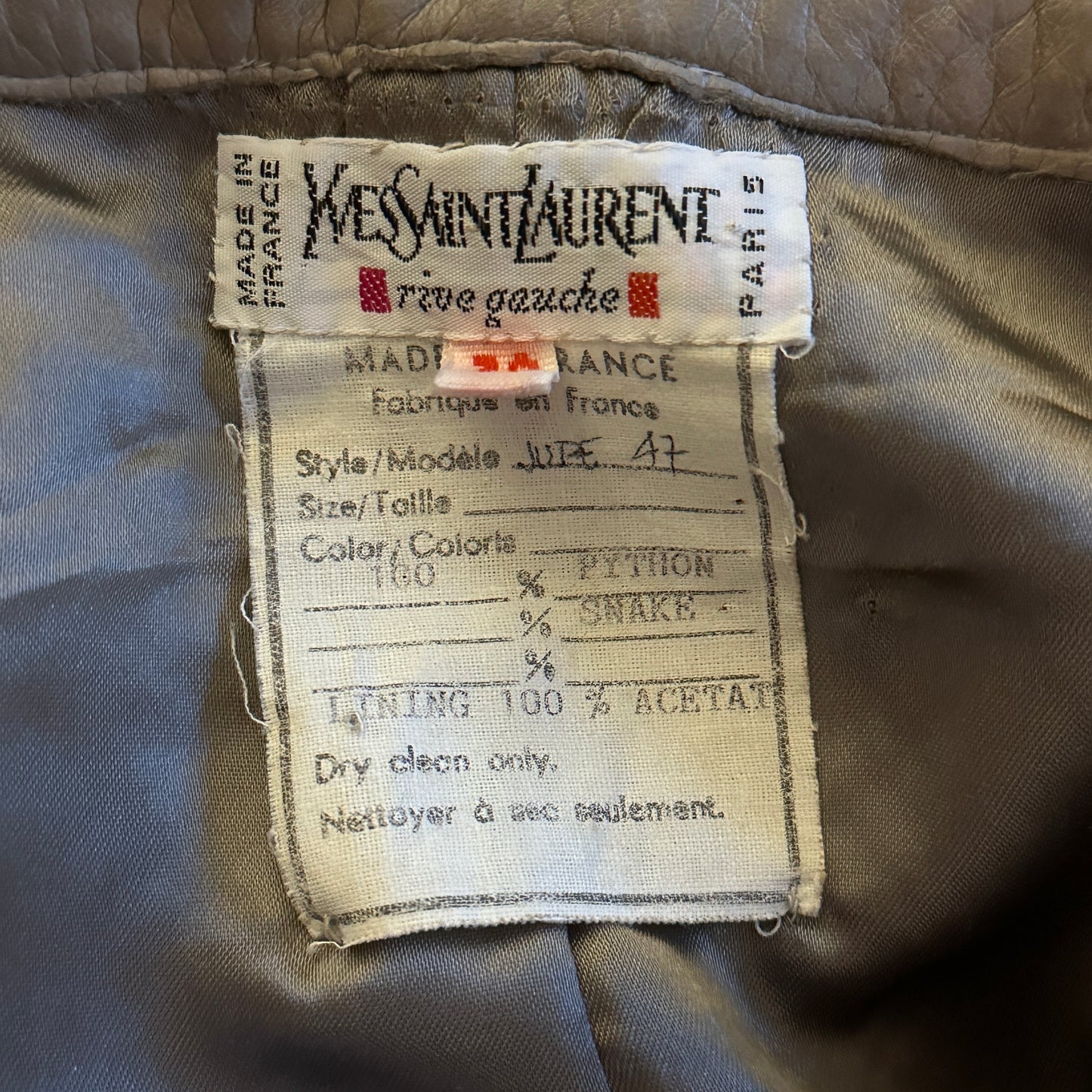 Yves Saint Laurent Python Leather Skirt
