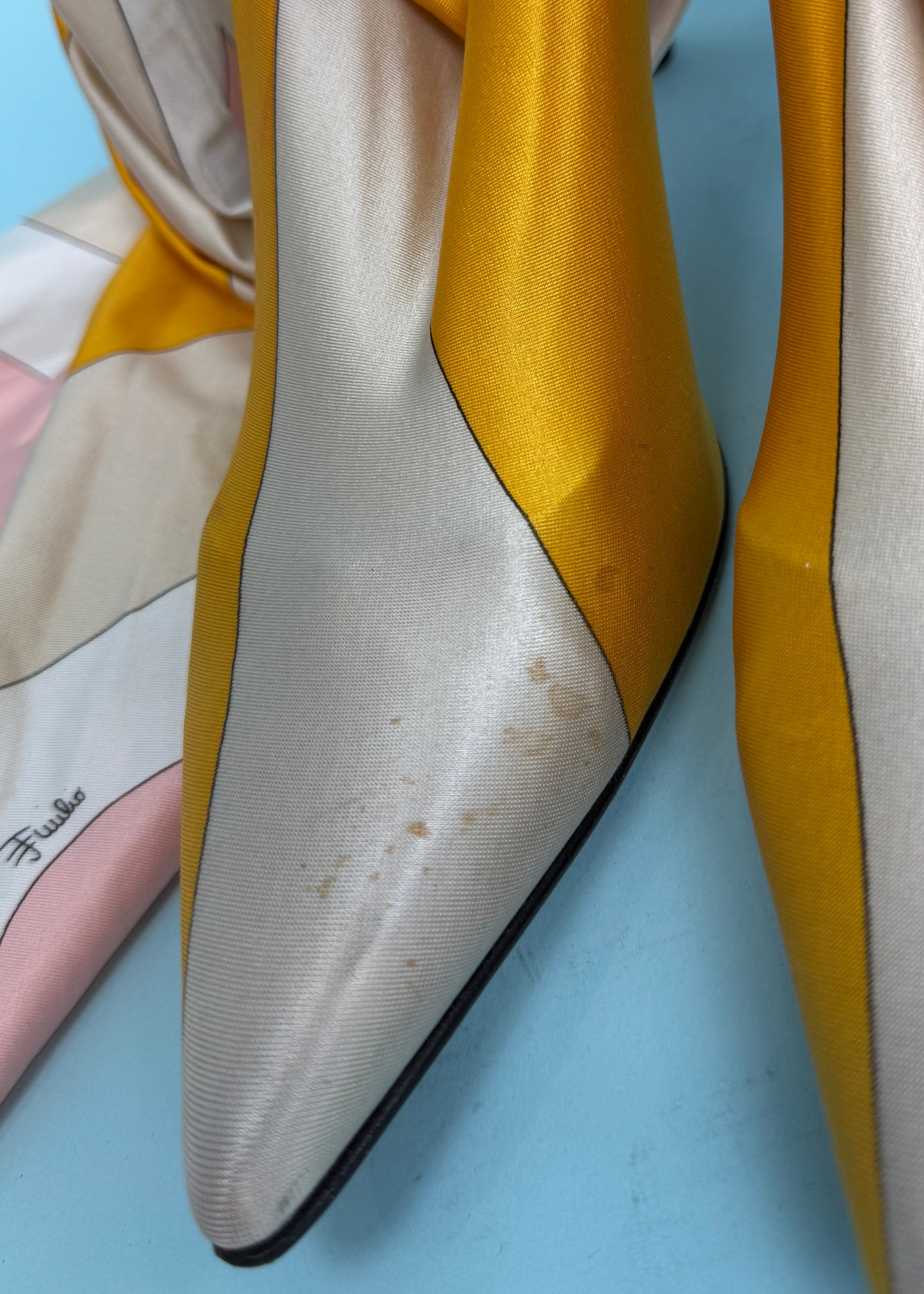 Emilio Pucci Orange & Pink Printed Sock Thigh High Boots