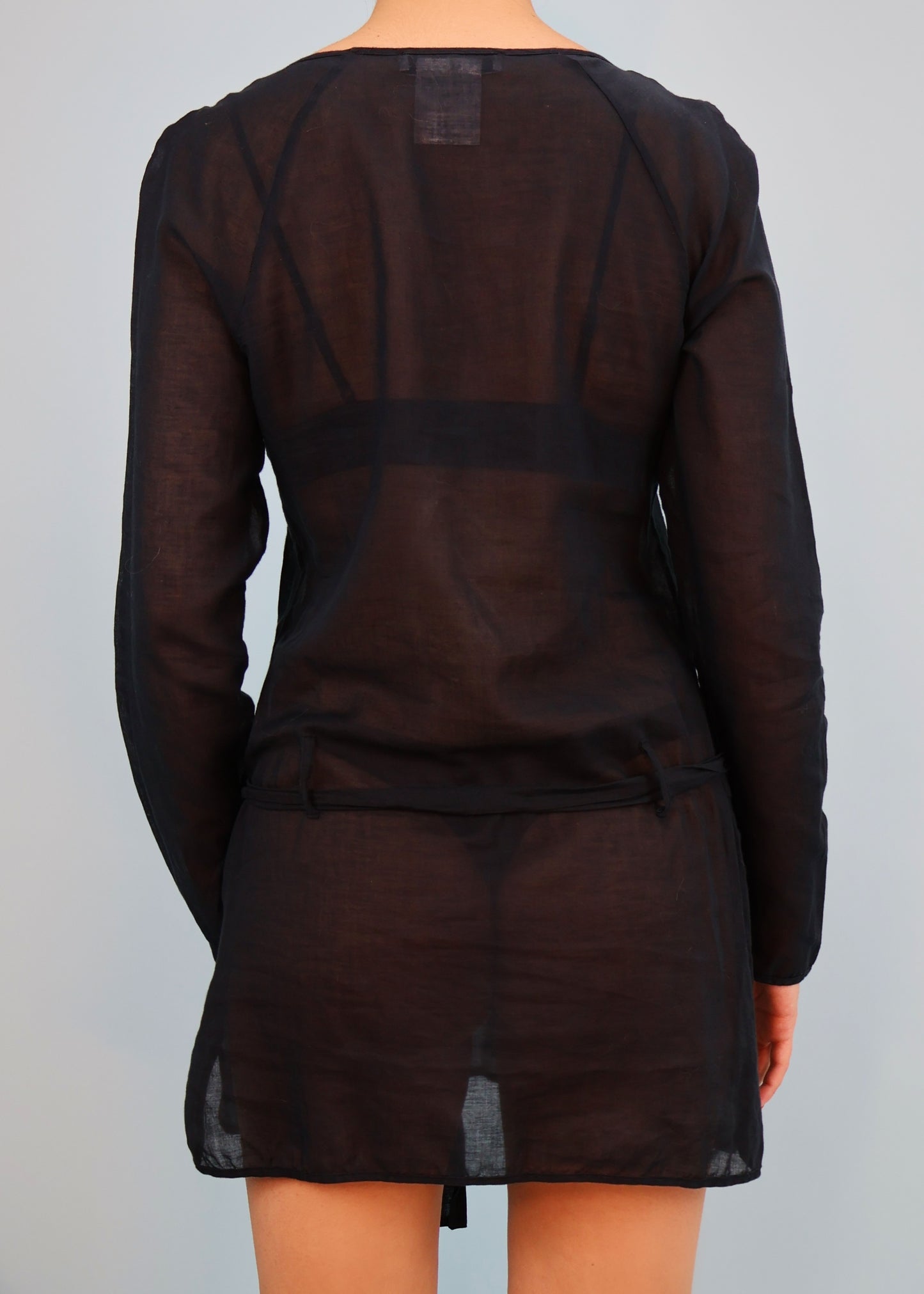 Dior Black & Crystal Monogram Kaftan Mini Dress