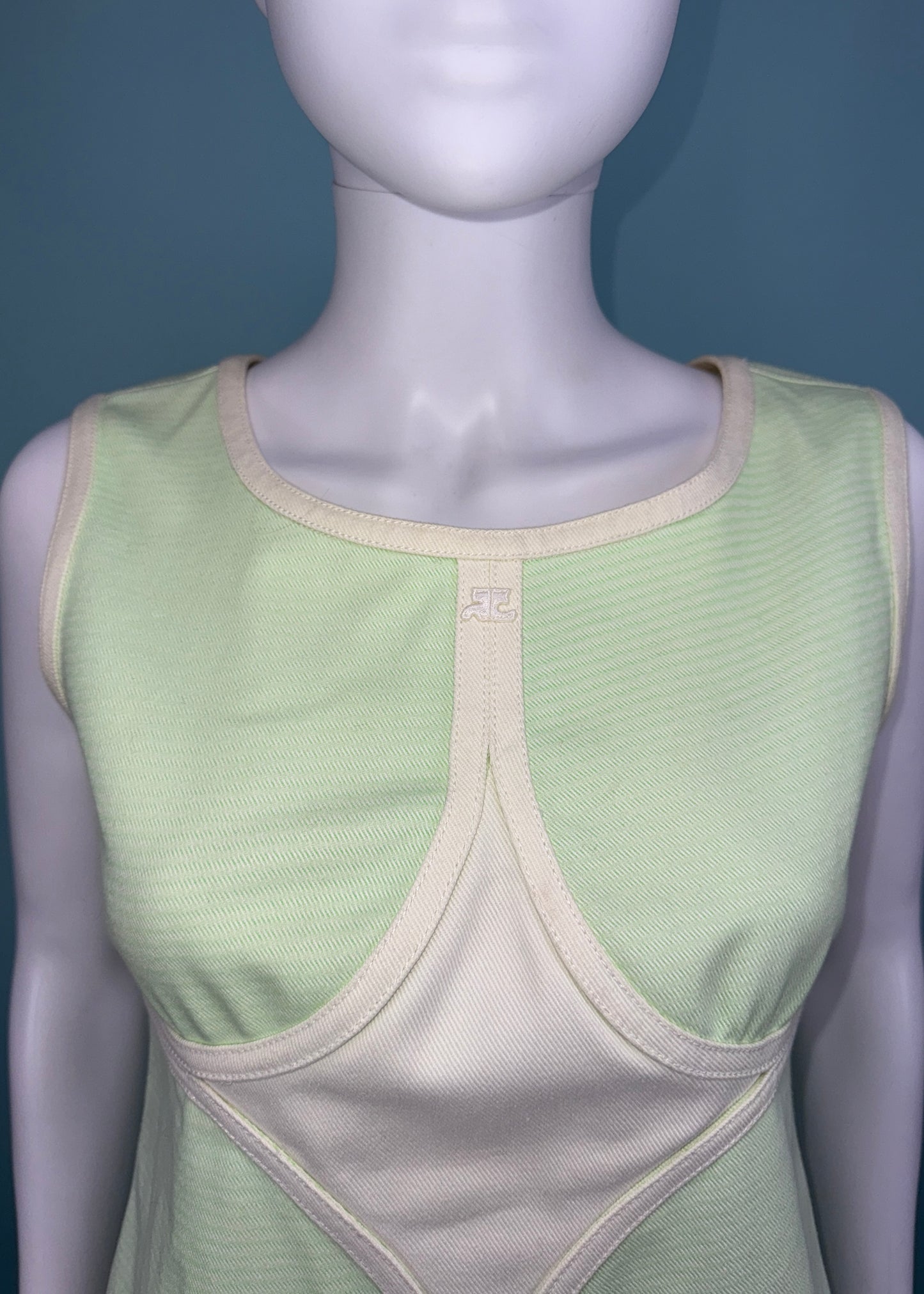 Courrèges 1990’s Mint Green Denim Dress