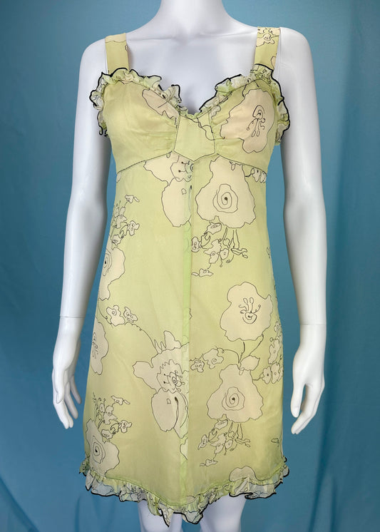 Anna Sui Floral Silk Chiffon Dress