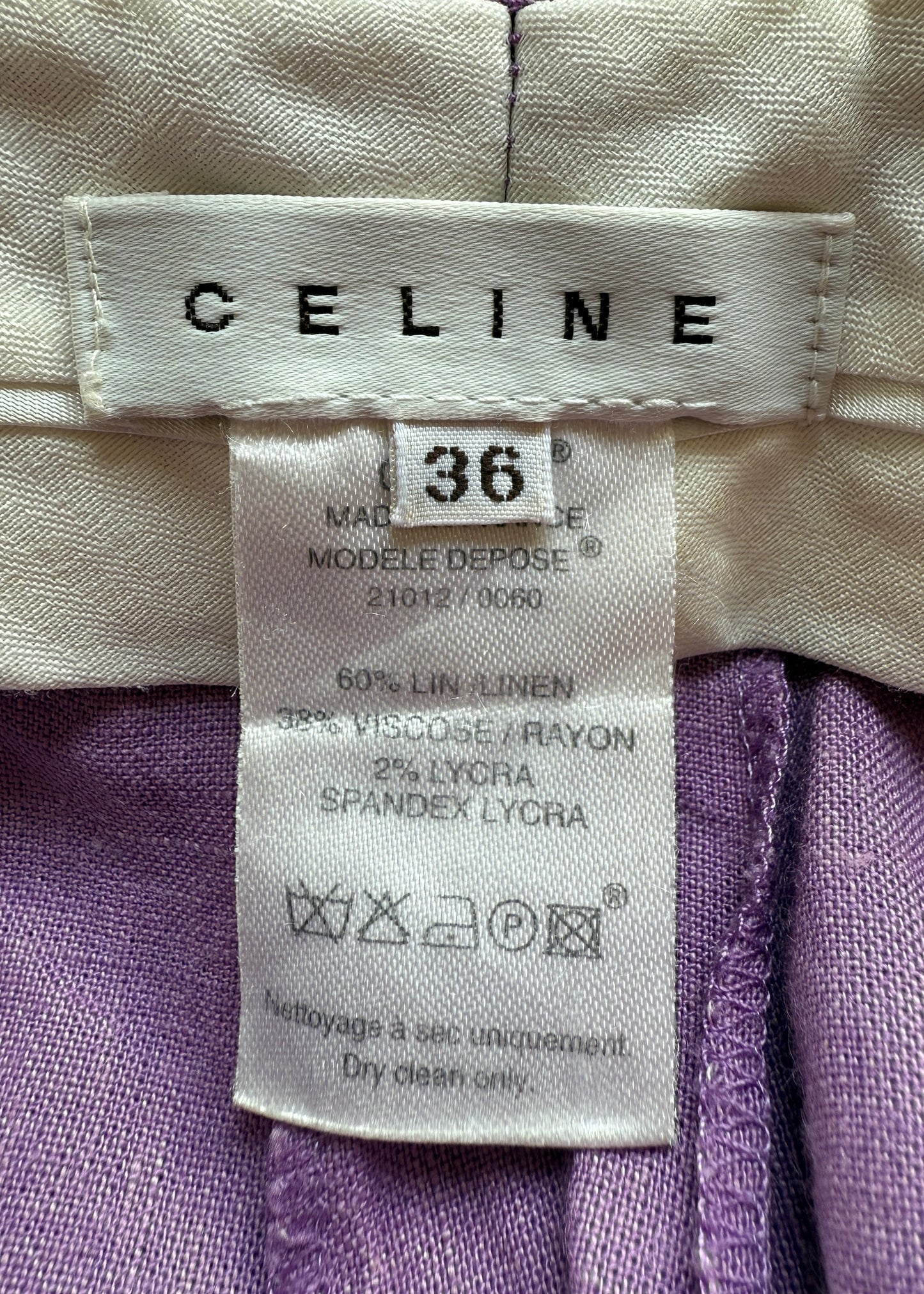 Celine Lilac Purple Linen Pants