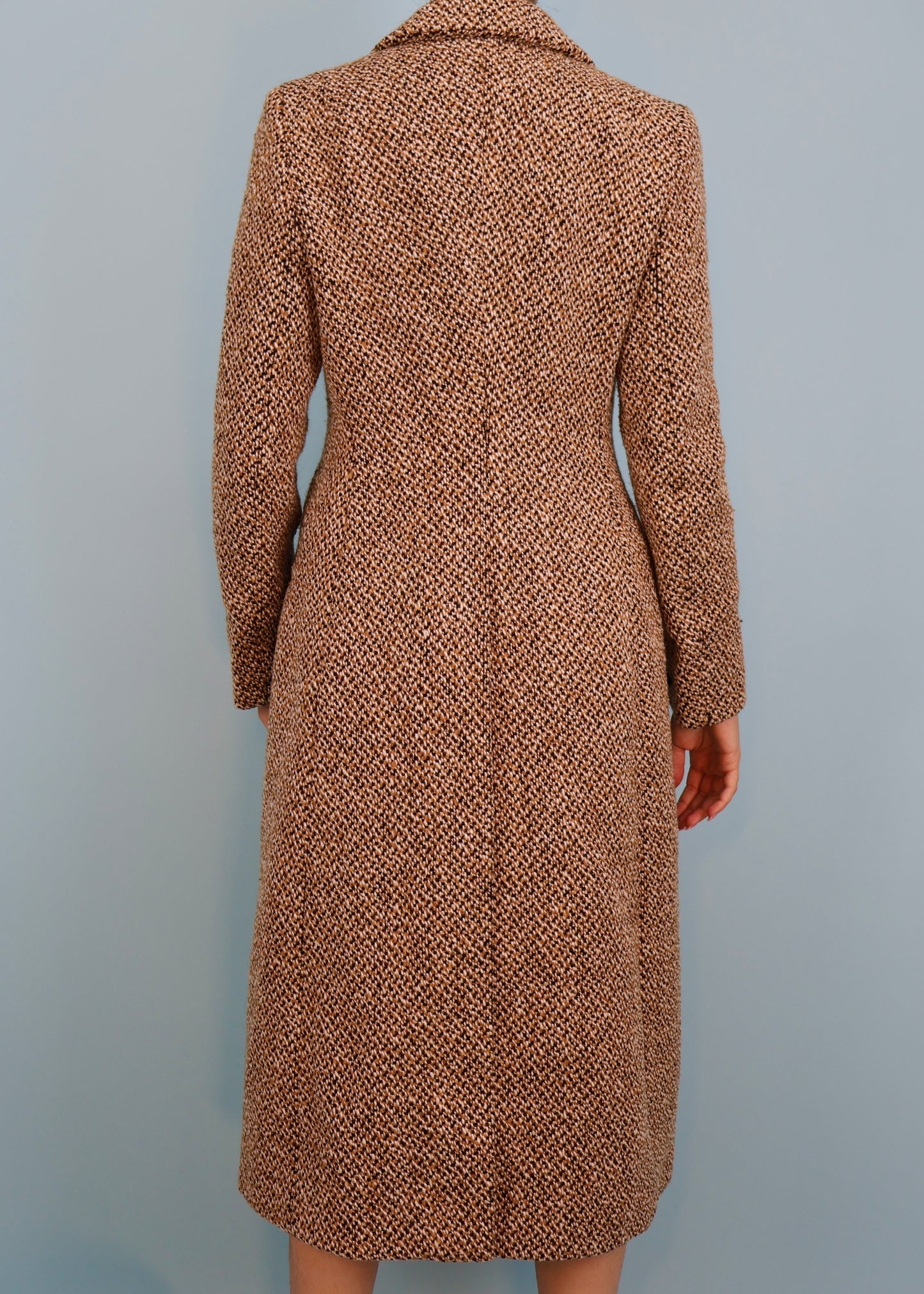 Prada Fall 2000 Runway Herringbone Wool Coat & Scarf