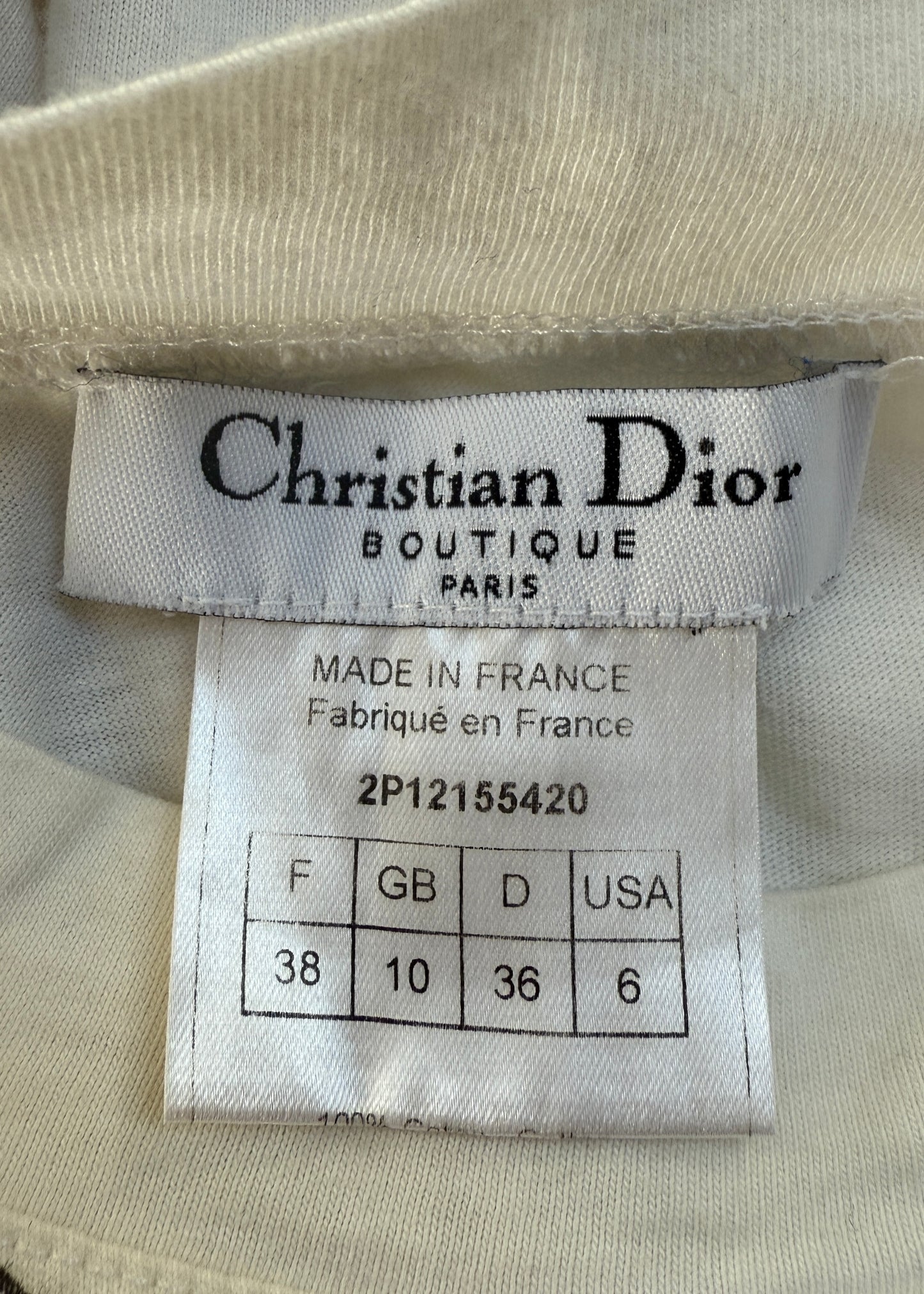 Dior Spring 2002 Vest & Tie Print Long Sleeve White T Shirt