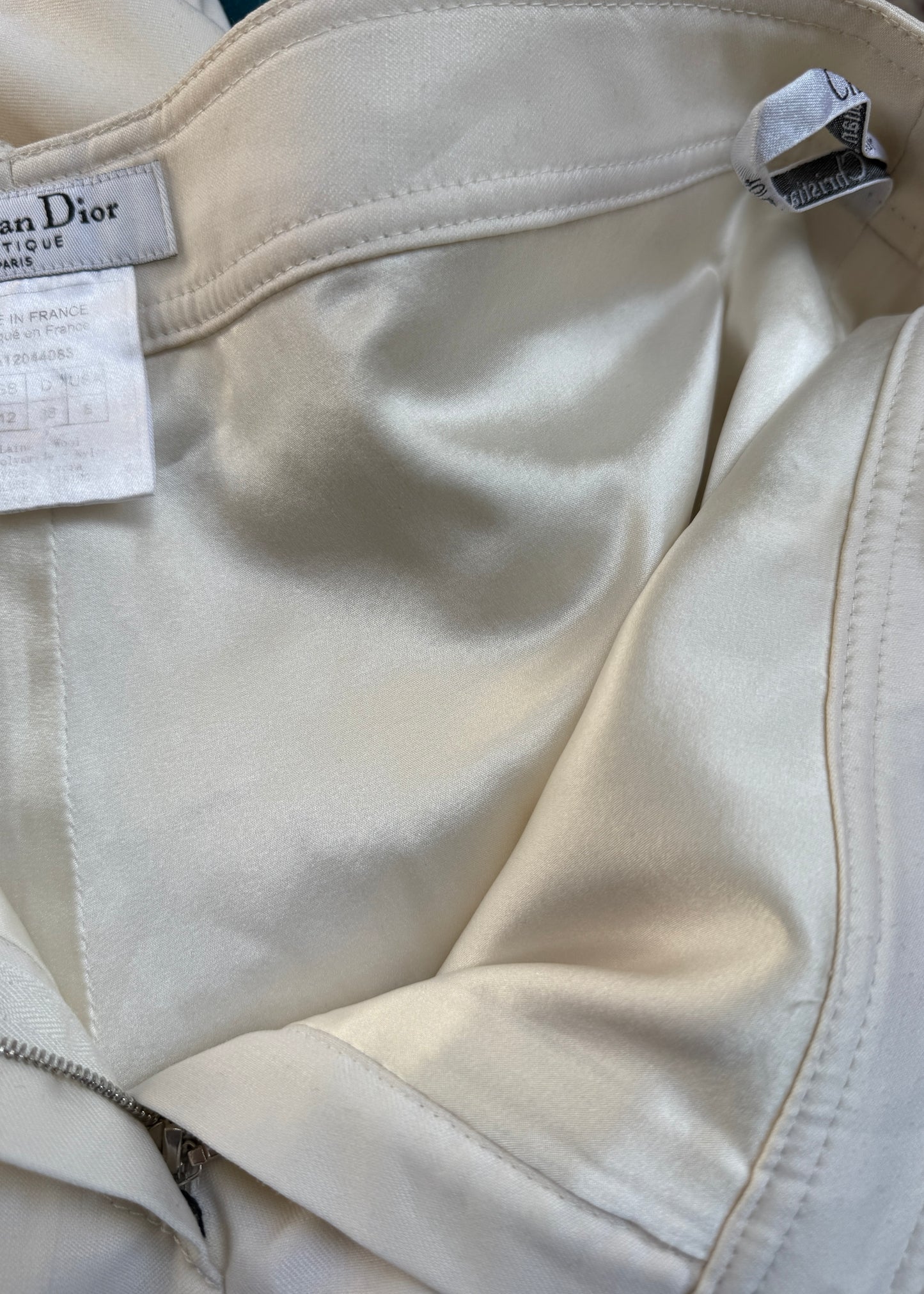 Dior Fall 2003 White Buckle & Eyelet Detail Pants
