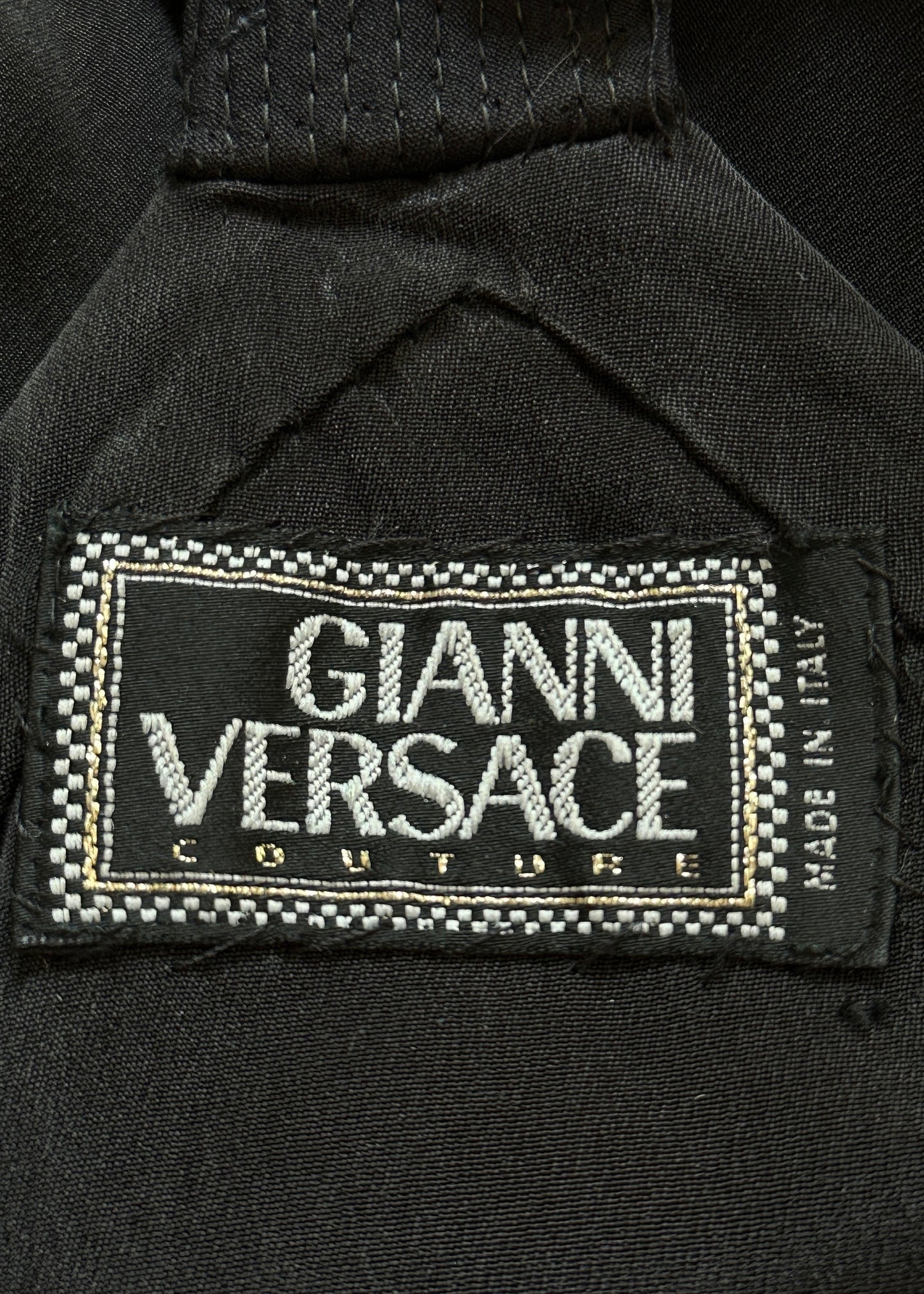 Versace Spring 1994 Medusa Strap Black Silk Gown Dress