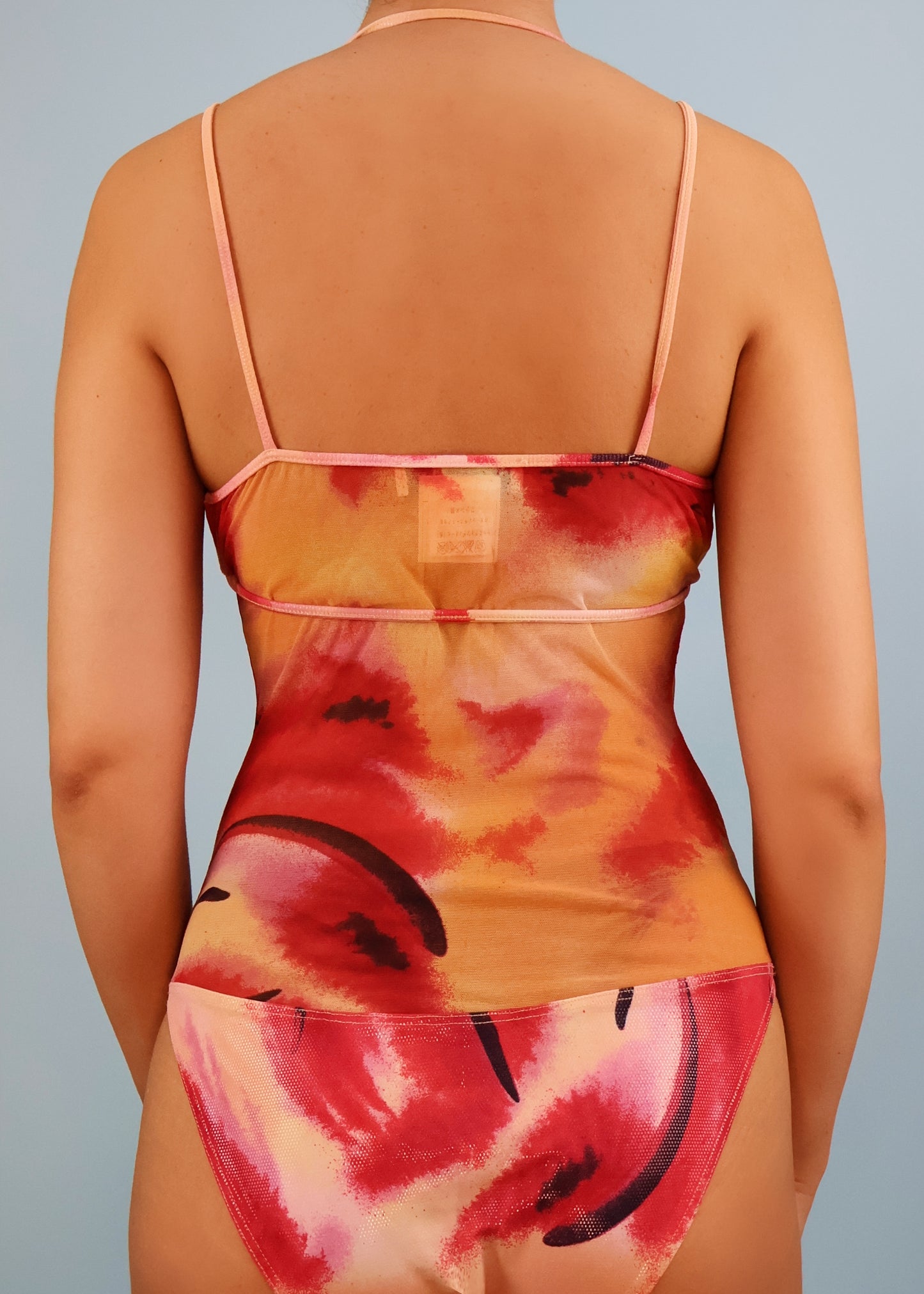 Dior Spring 2001 Tie Dye Mesh Panel Layered Swimsuit