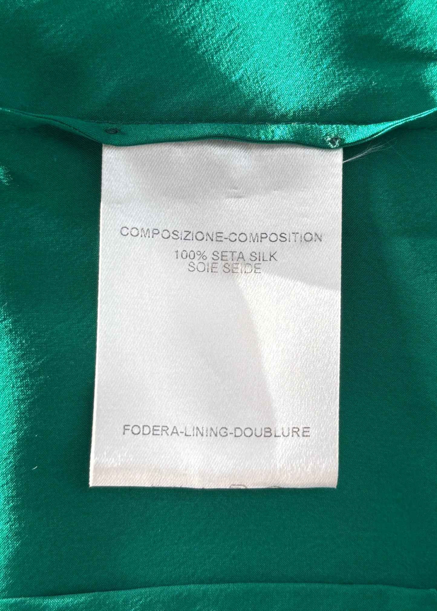 Yves Saint Laurent Fall 2003 Runway Green Silk Ruffle Dress