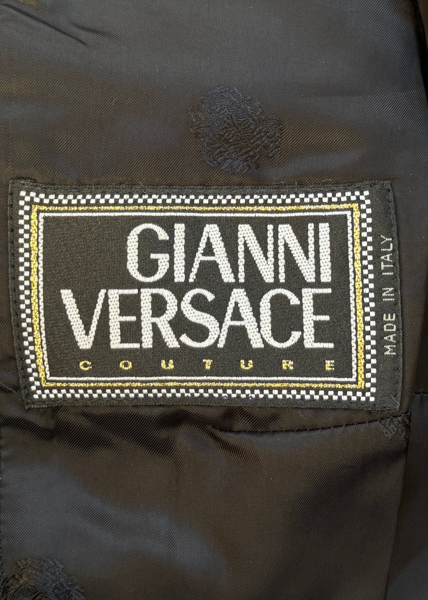 Versace Spring 1996 Black & White Leopard Print Jacket