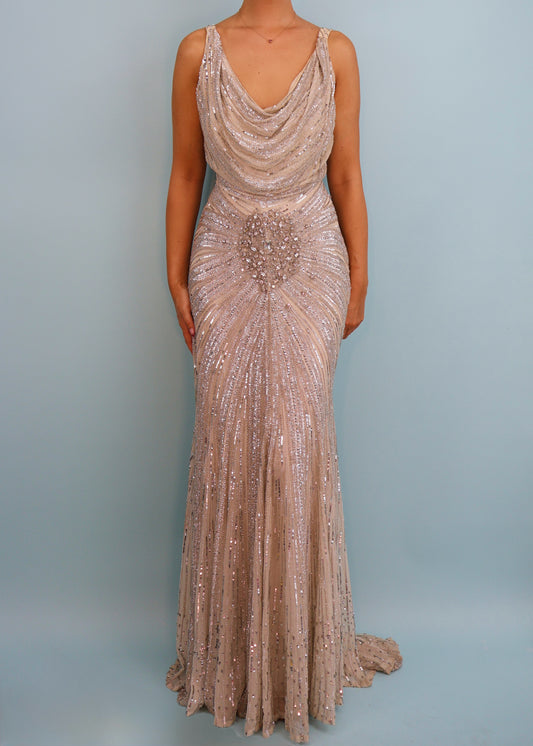 Elie Saab Spring 2006 Runway Crystal Embellished Cowl Neckline Gown