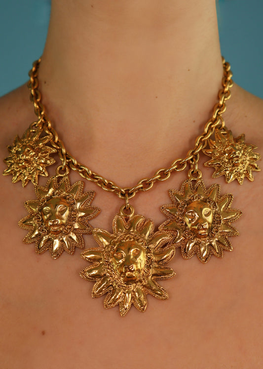 Chanel c.1989 Lion Sun Multi Pendant Necklace