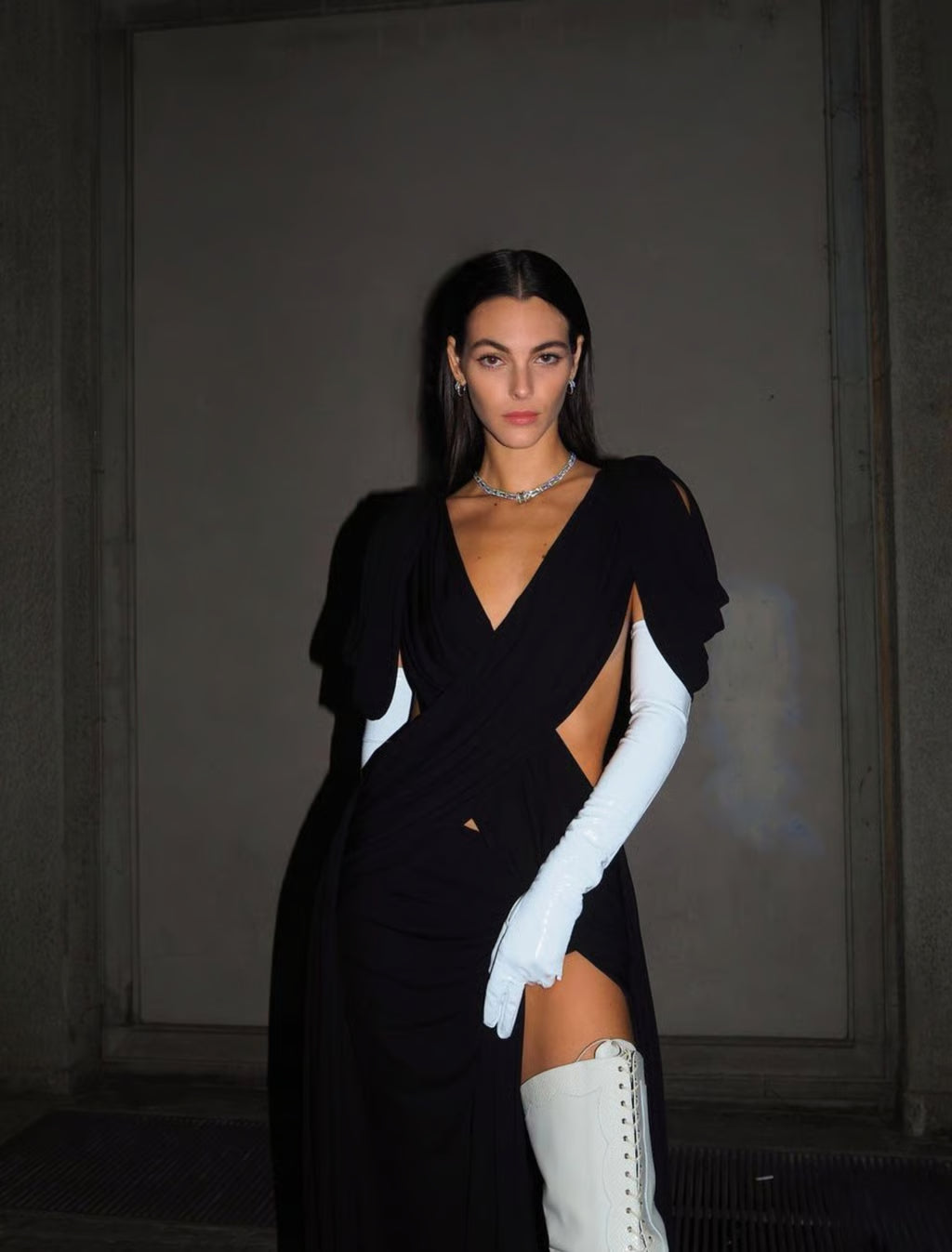 Gucci Resort 2023 Runway Black Draped Crossover Gown