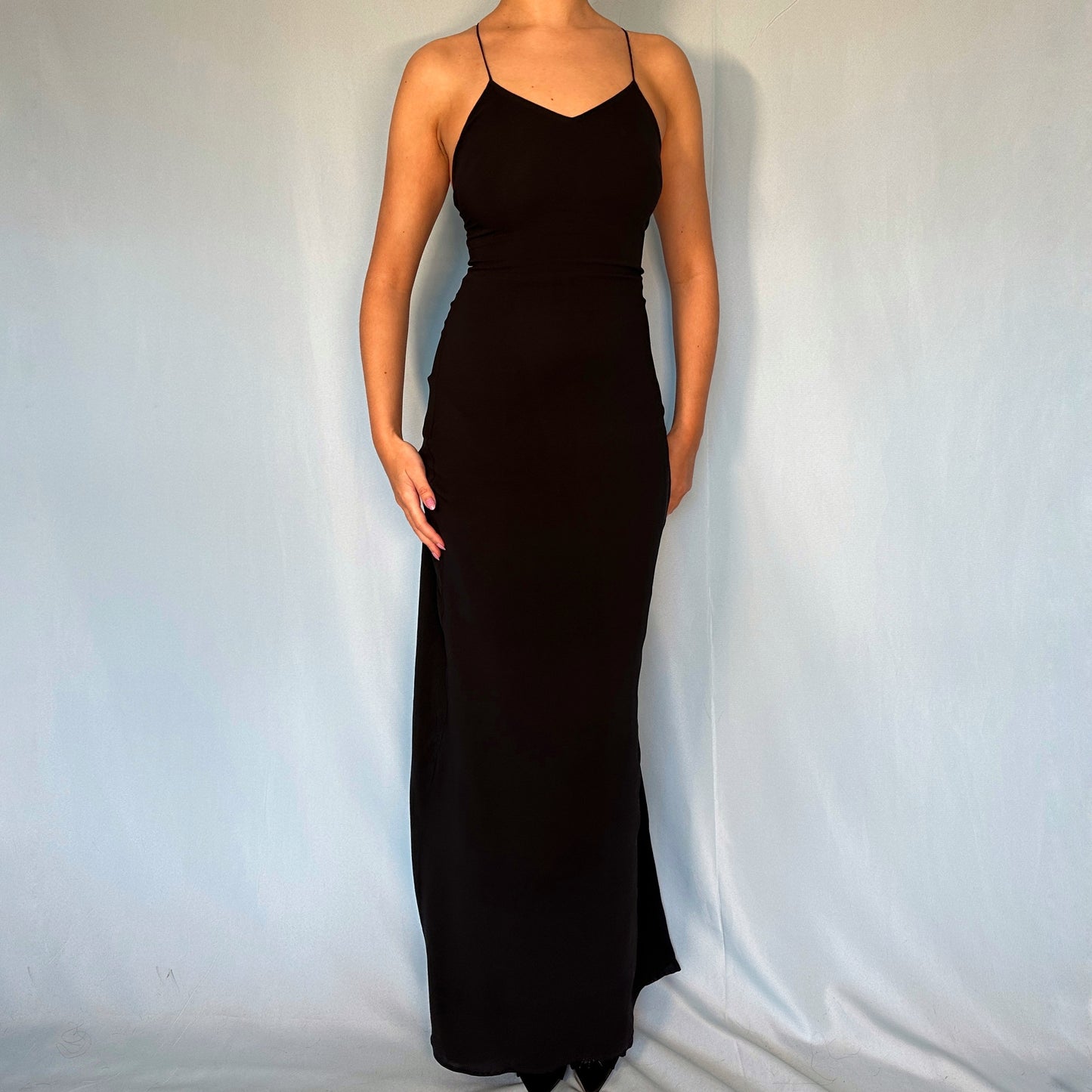 Dries Van Noten Spring 1999 Runway Black Silk Bustle Dress