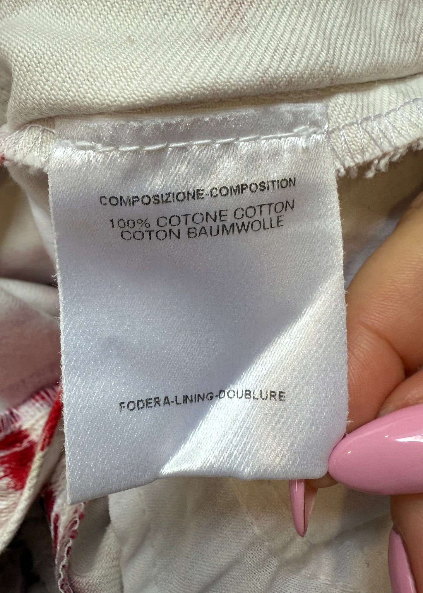 Gucci Spring 2000 Runway Red & White Floral Flared Jeans