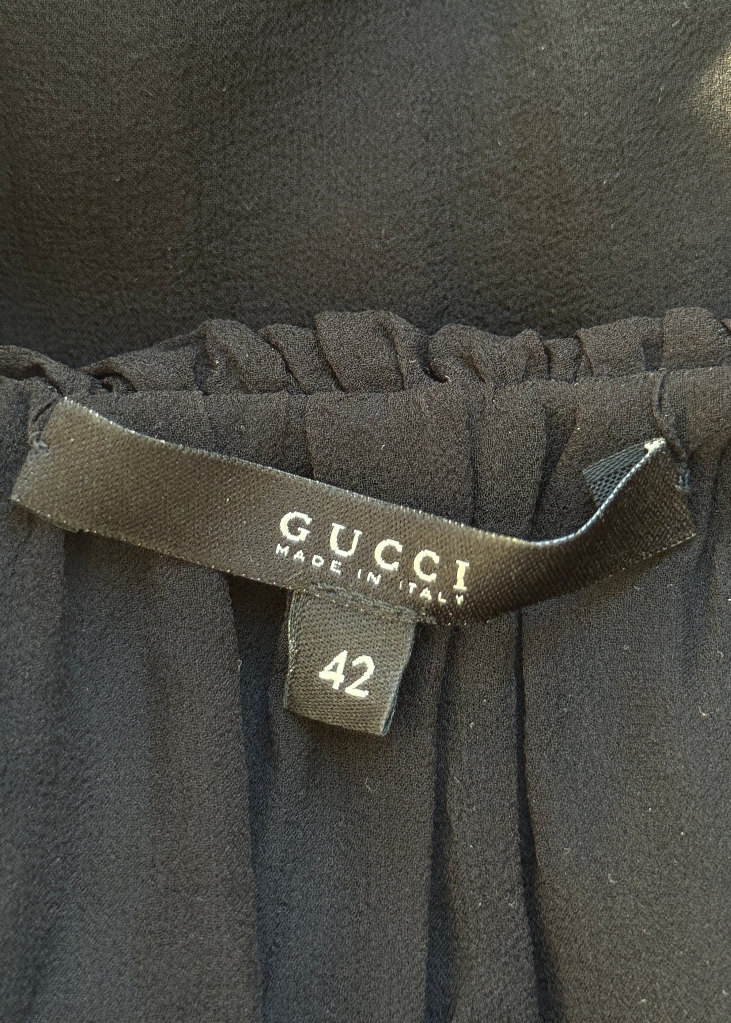 Gucci Fall 2005 Runway Black Silk Off Shoulder Blouse Top