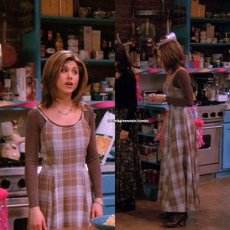 Armani 1990s Blue & Brown Checked Dress