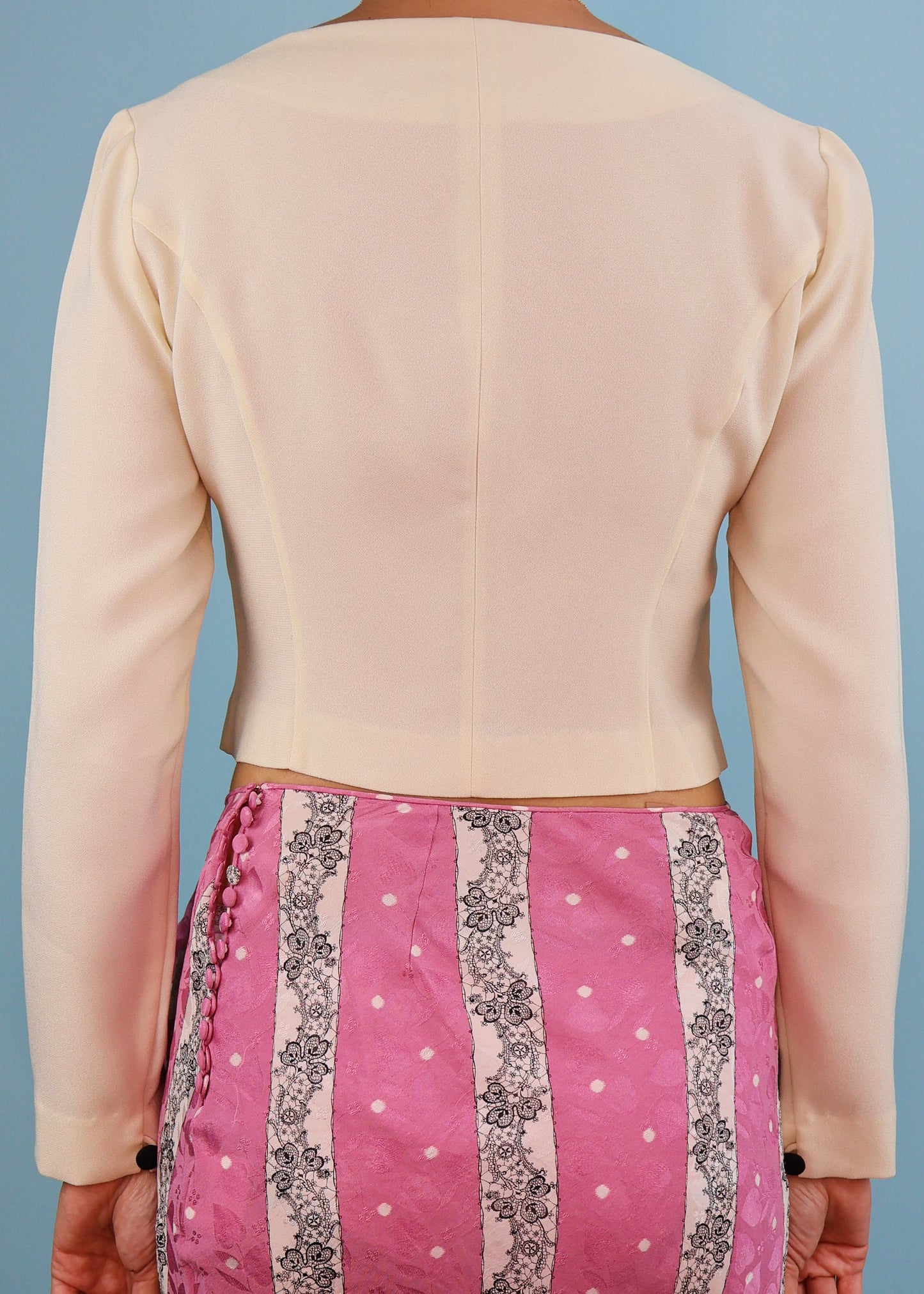 Moschino Cheap and Chic Cream & Black Button Down Top