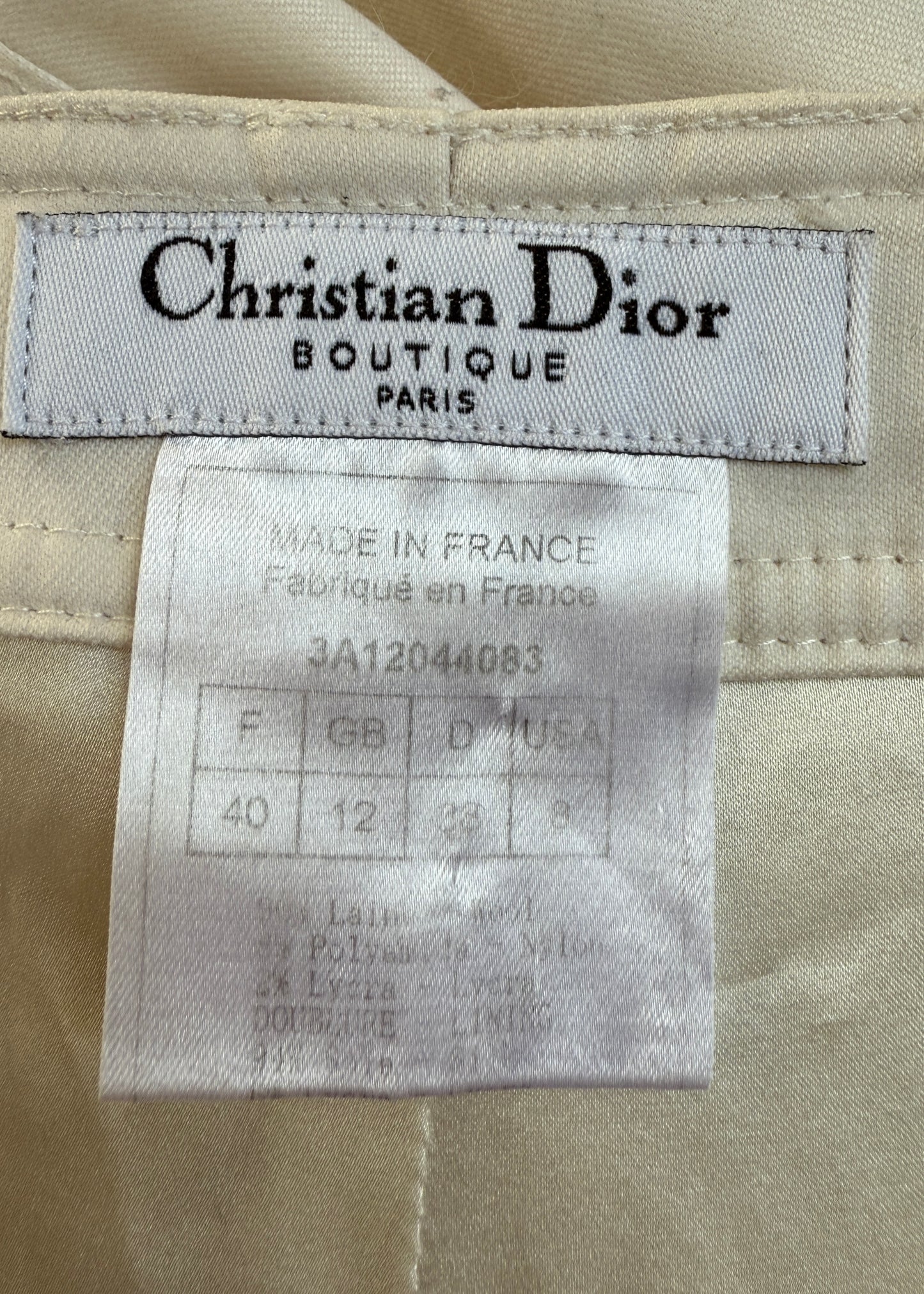 Dior Fall 2003 White Buckle & Eyelet Detail Pants