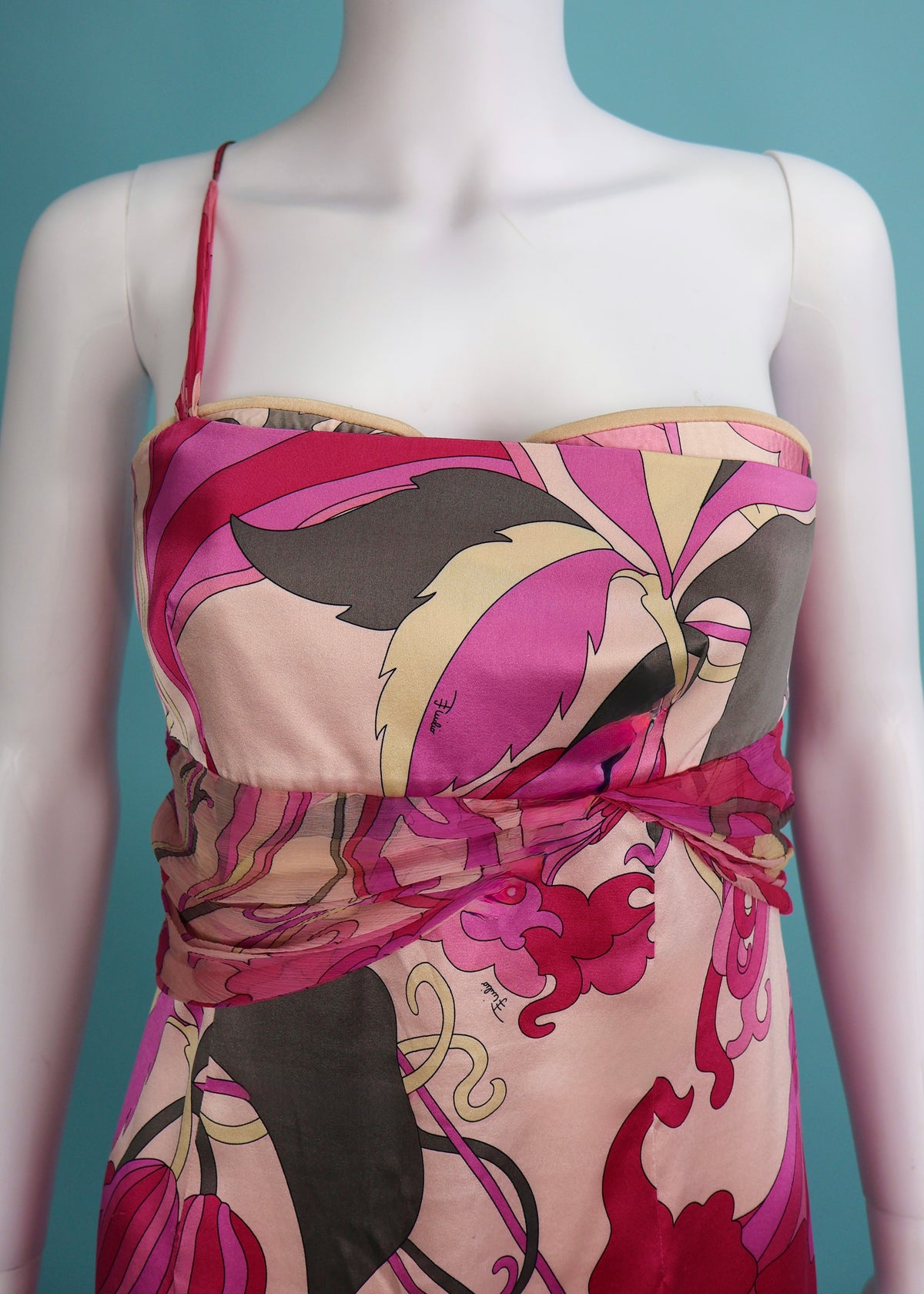 Emilio Pucci Resort 2006 Pink Silk Satin & Chiffon Gown