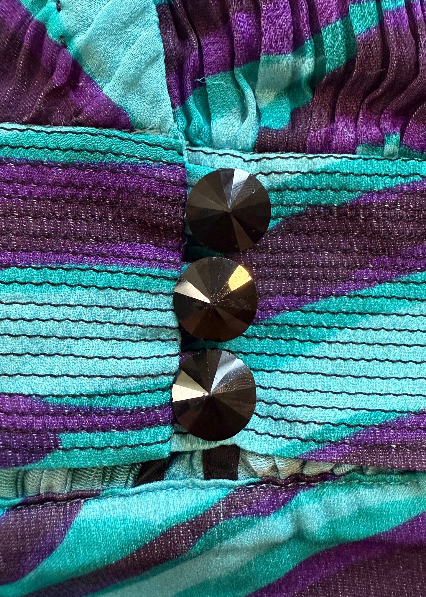 Louis Vuitton Spring 2011 Blue & Purple Zebra Print Pleated Silk Halter Top