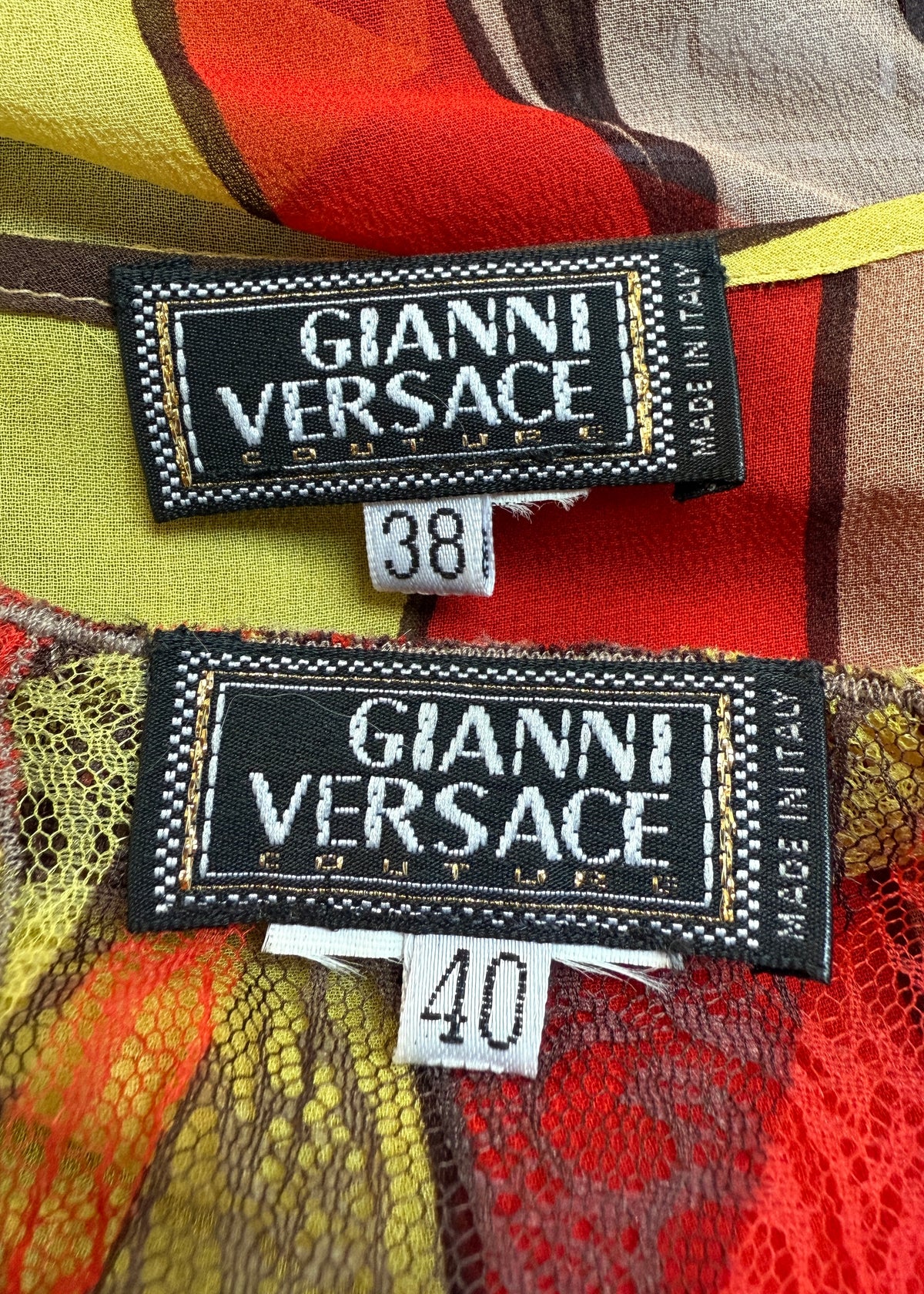 Versace Fall 2000 Runway Silk Wrap Blouse & Lace Top Set