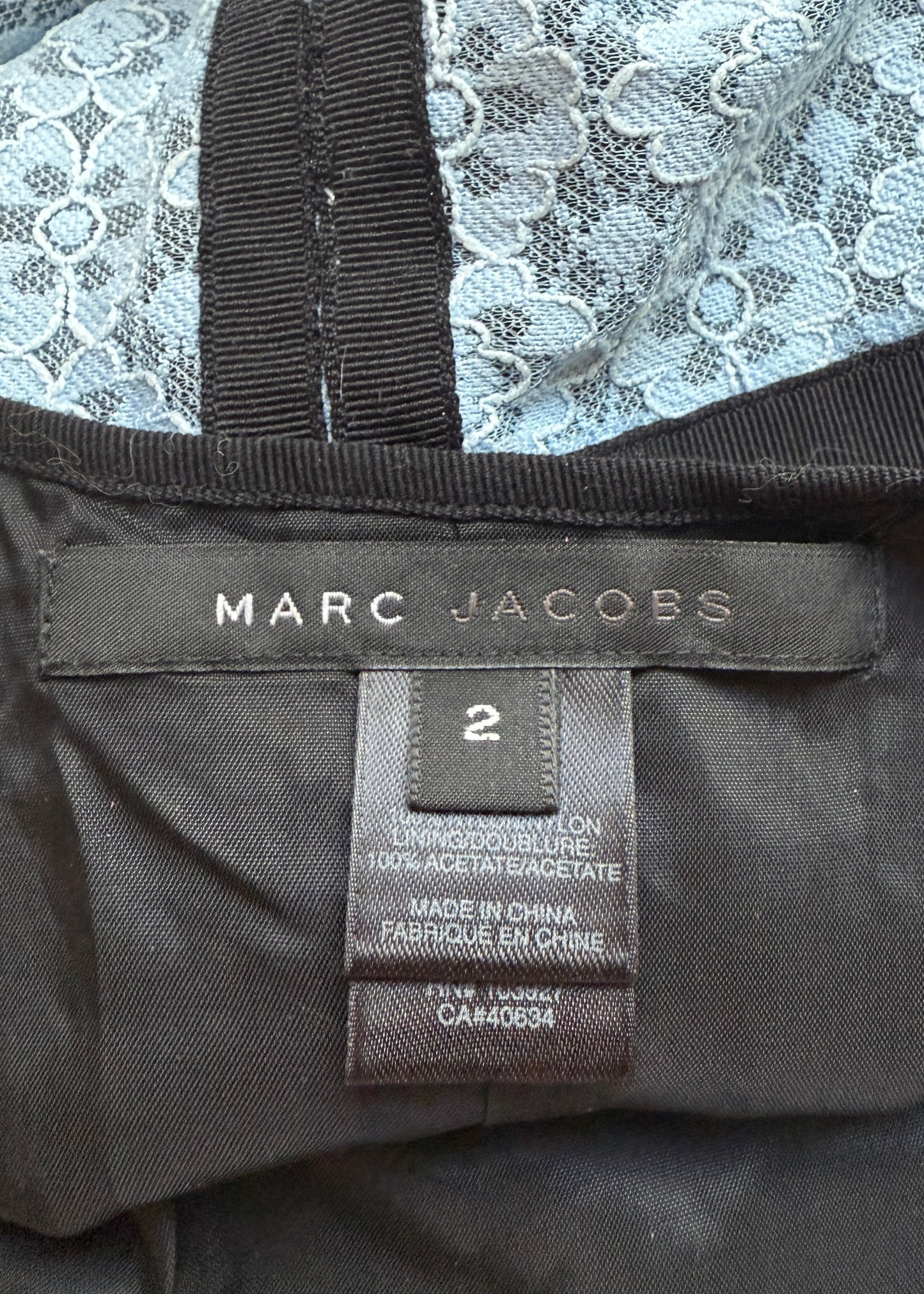 Marc Jacobs Blue Lace Bow Babydoll Dress