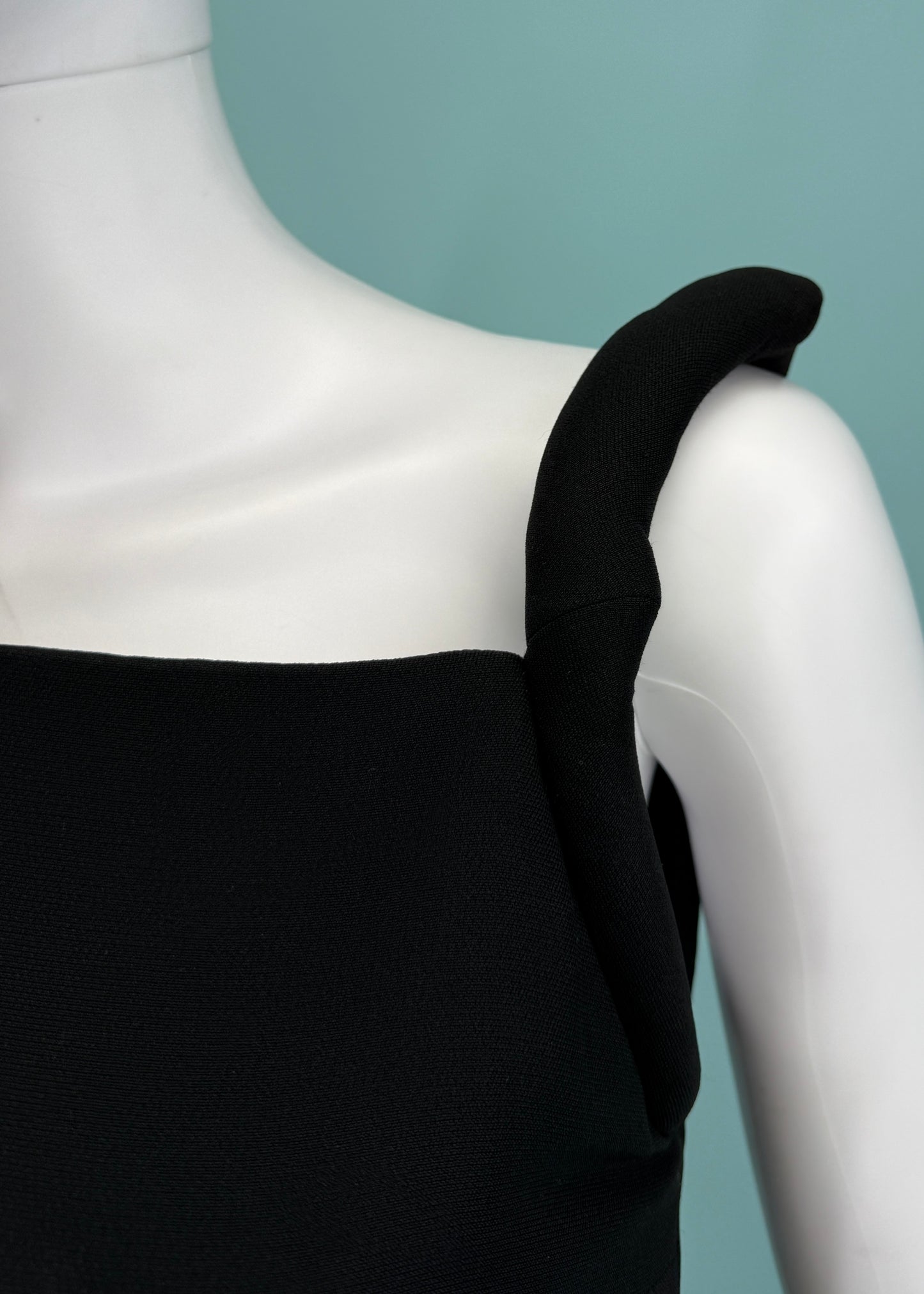 Versace Fall 1998 Black Padded Strap Mini Dress