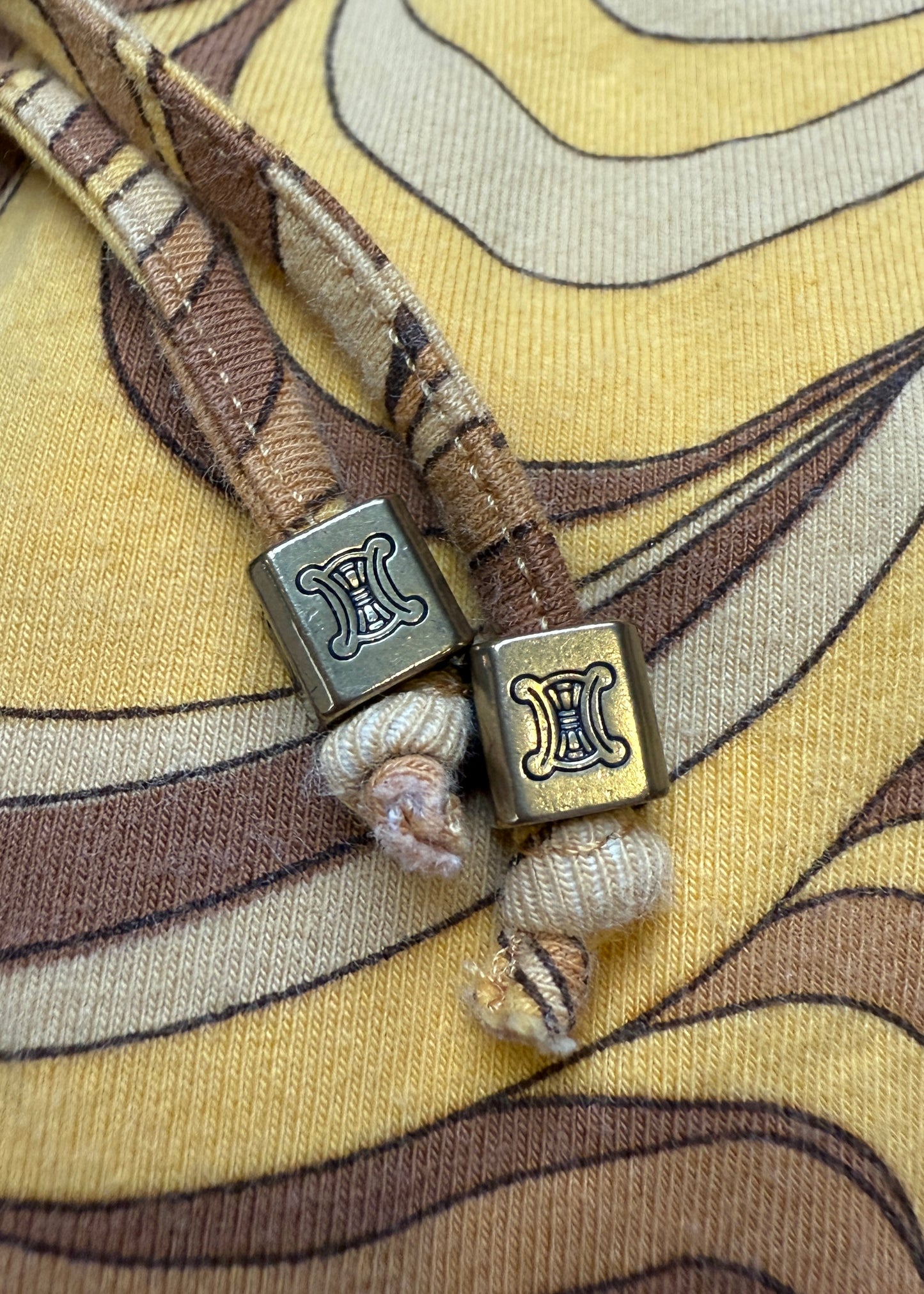 Celine Spring 2003 Swirl Print Peephole Long Sleeve Top