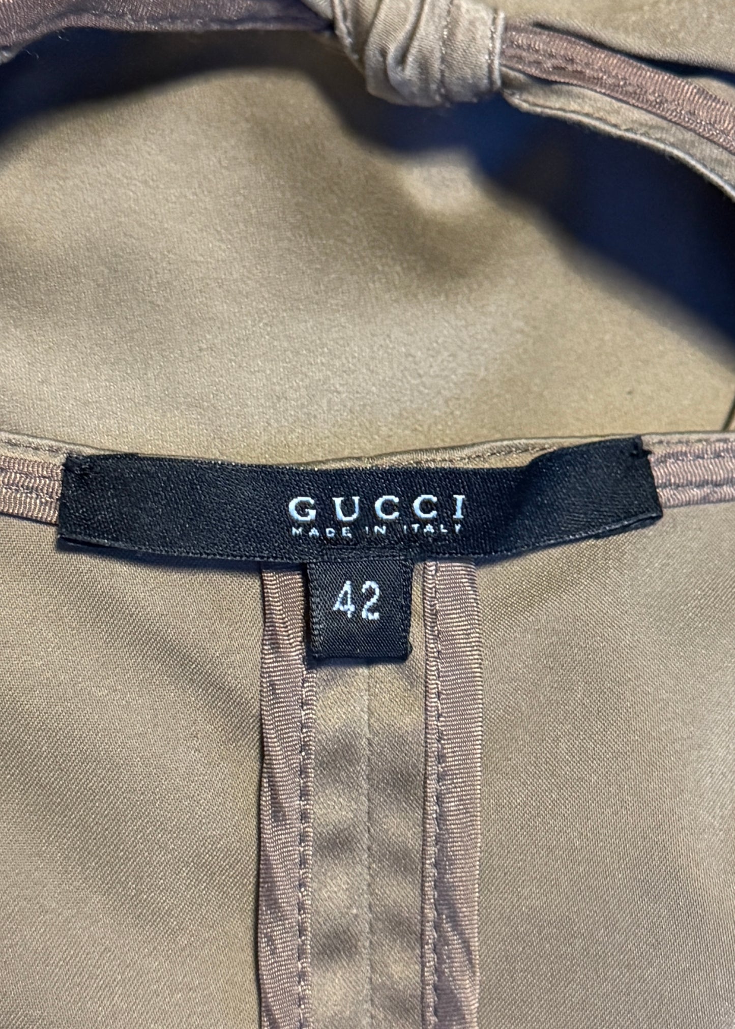 Gucci Fall 2003 Beige Twist Back Midi Dress