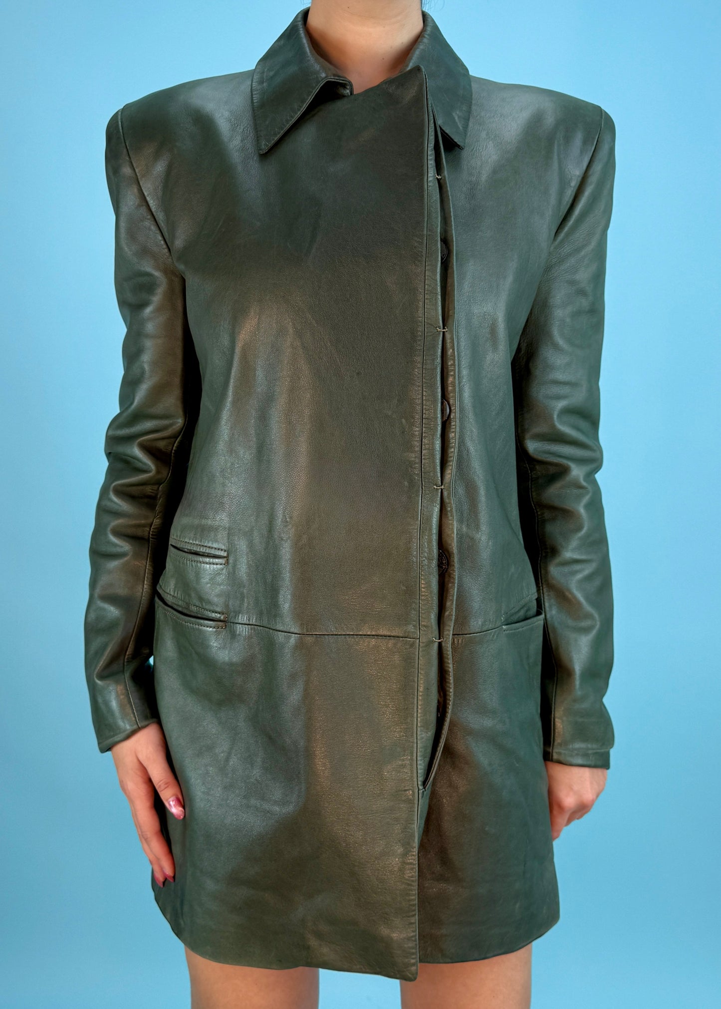 Gucci Fall 1995 Green Leather Jacket