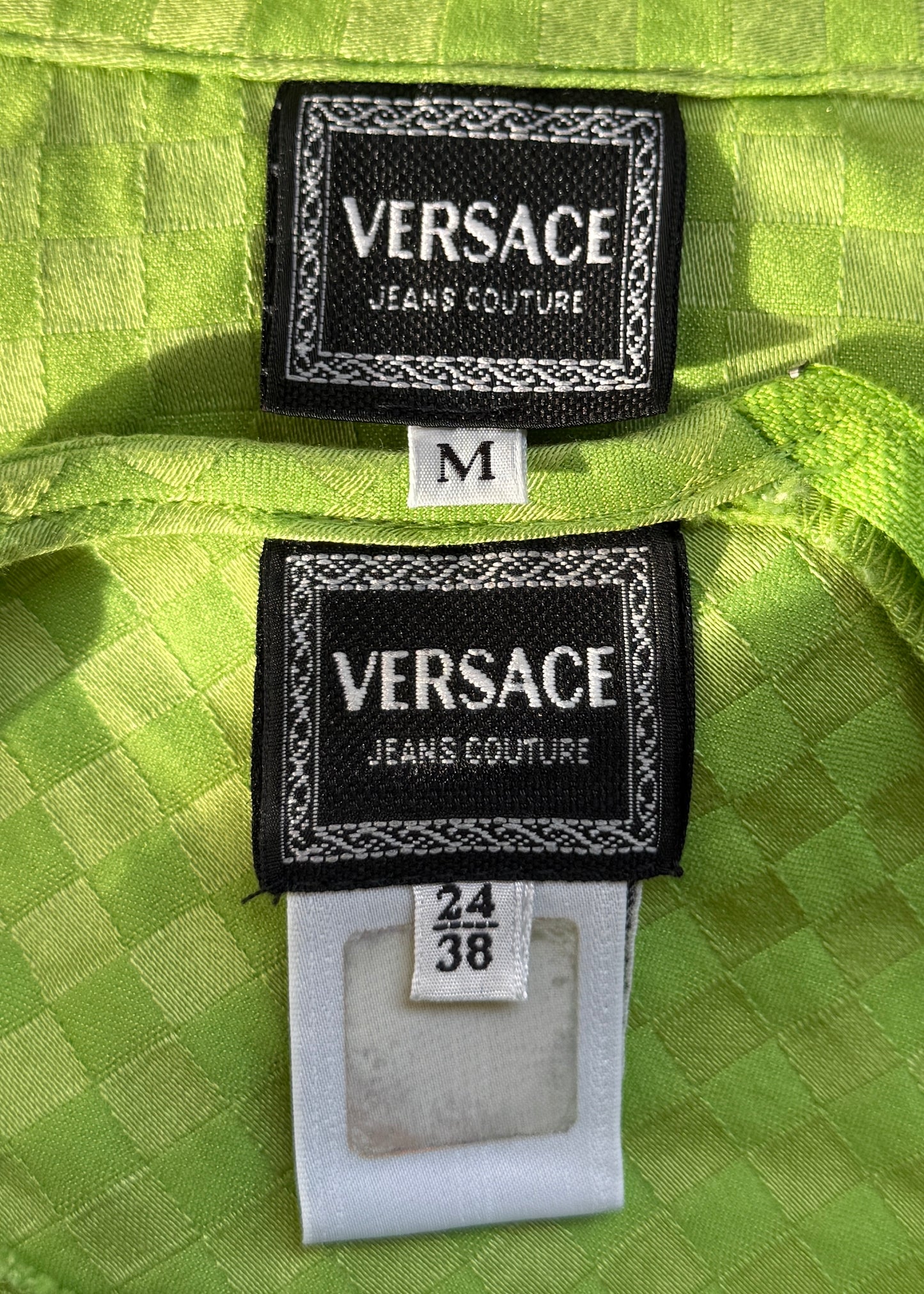 Versace Jeans Couture Green Grid Mini Dress & Jacket Set