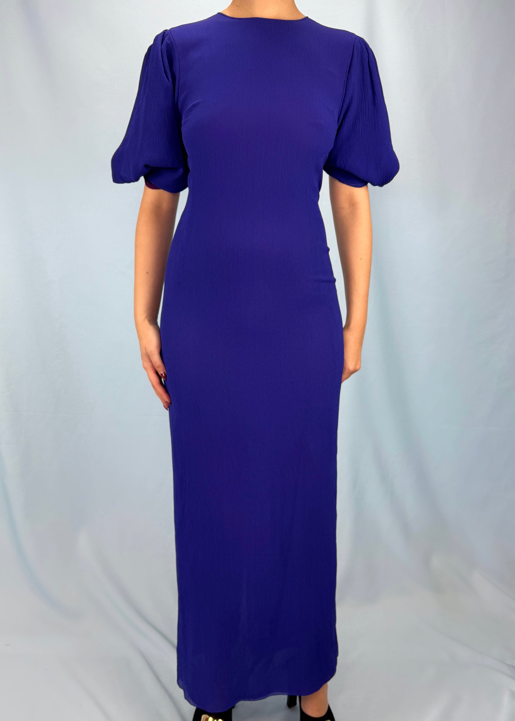 Chlo 1970s Cobalt Blue Silk Dress Studded Petals Vintage Chlo 1970s Cobalt Blue Silk Dress Studded Petals Vintage